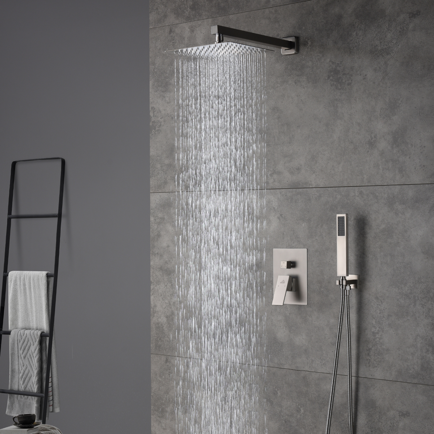 Casainc 2 Function 10" Wall Mounted Dual Shower Heads Shower System In Brush Nickel-CASAINC