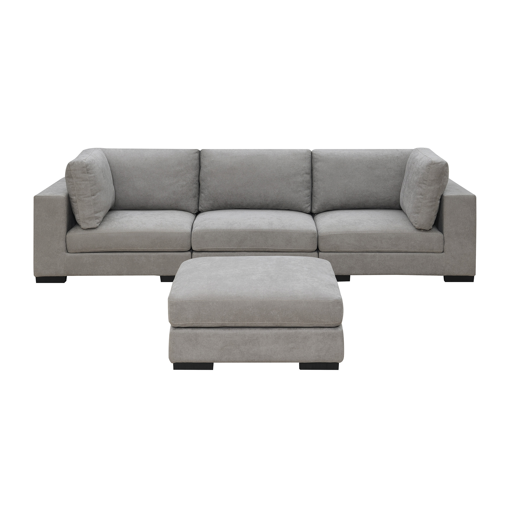 Orisfur Fabric Upholstered Modular Sofa Collection, Modular Customizable and Reconfigurable Deep Seating with Removable Ottoman (3-Seat+Ottoman)-CASAINC