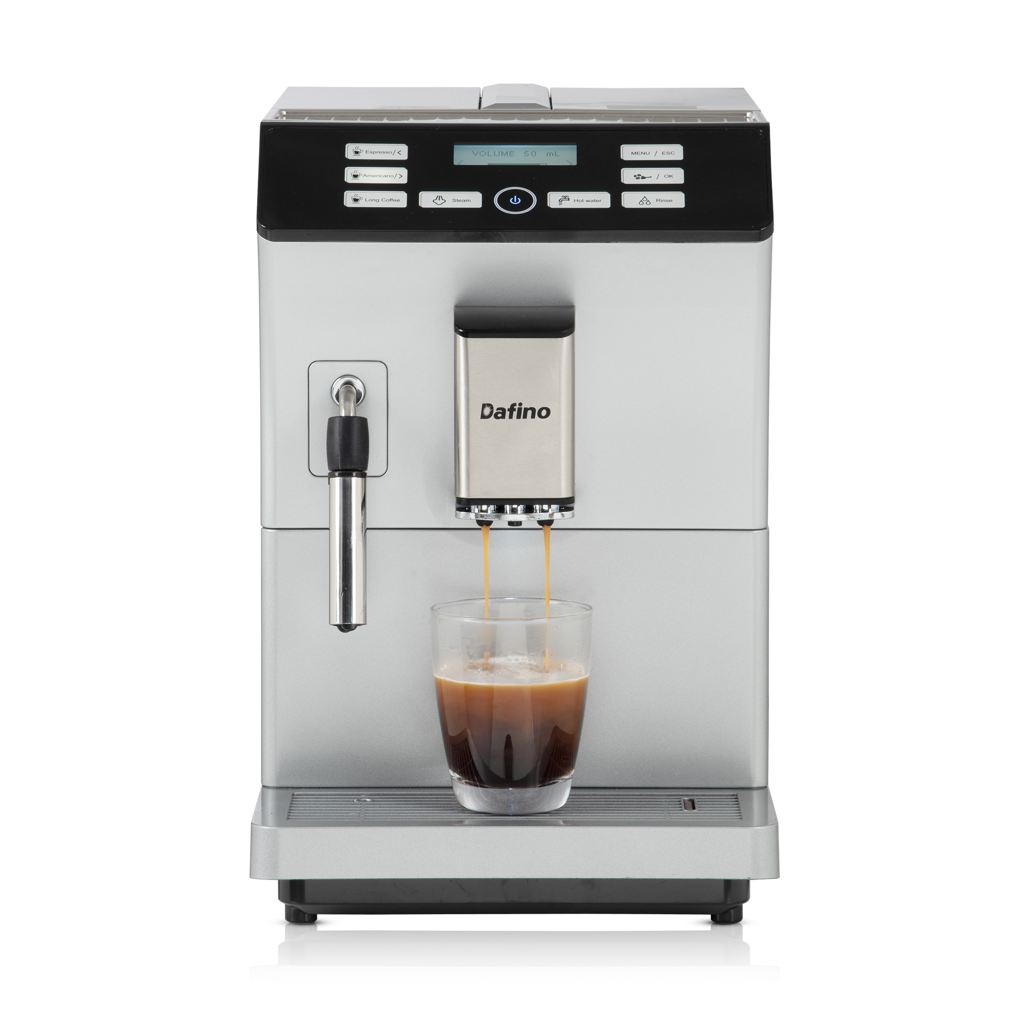 Dafino-205 Fully Automatic Espresso Machine w/ Milk Frother, Silver