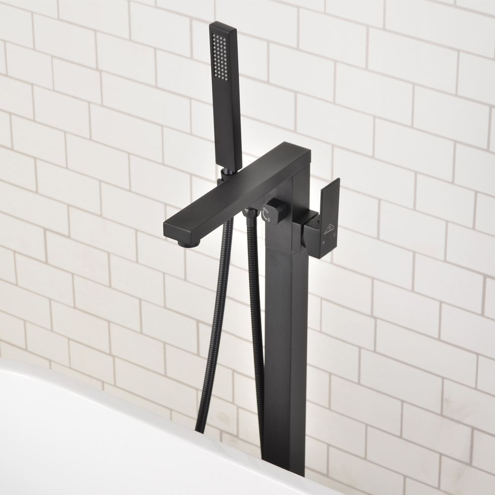 Casainc Freestanding 1-Handle Bathtub Faucet with Handheld Shower (Matte Black)-CASAINC