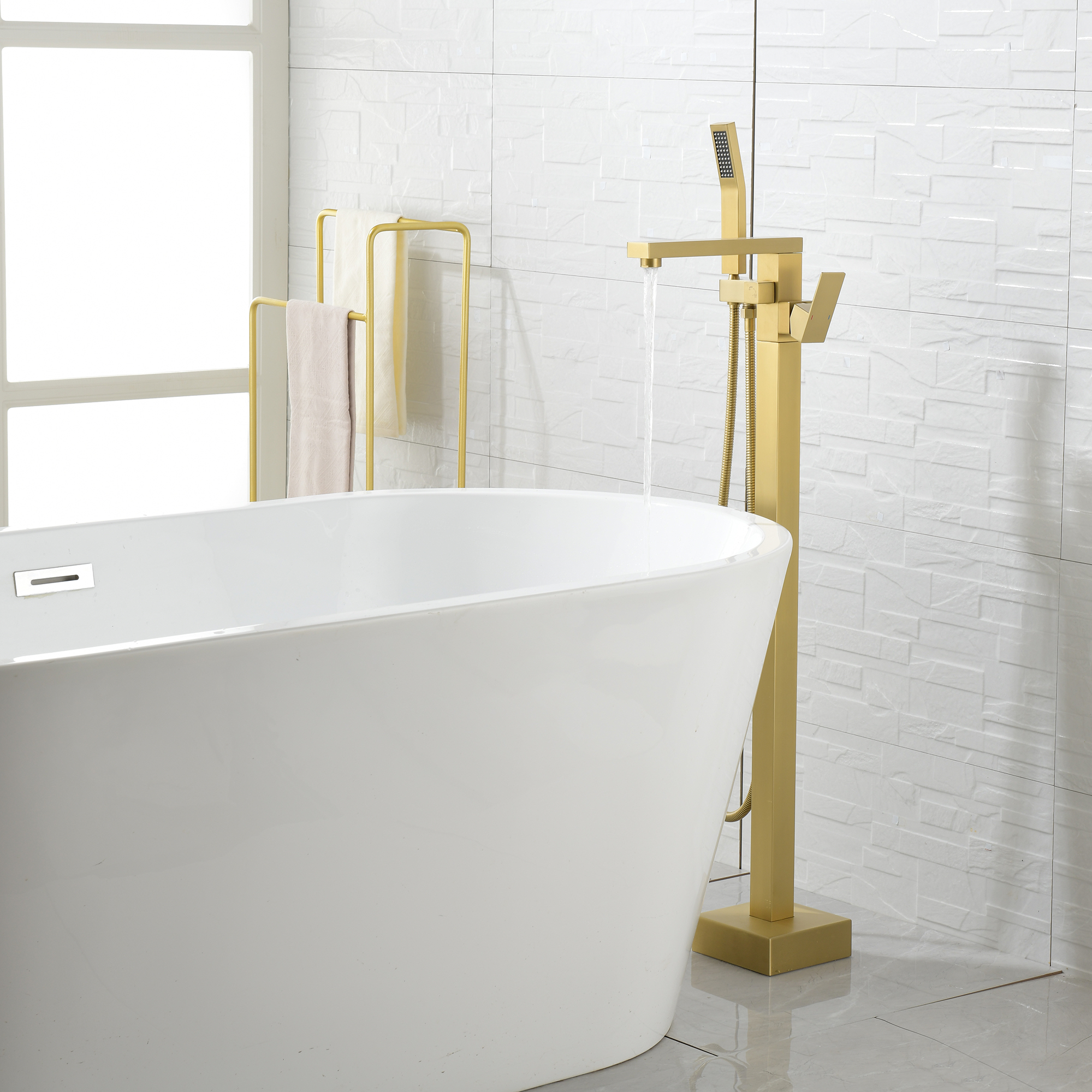 Single Handle Floor Mounted Freestanding Tub Filler-CASAINC