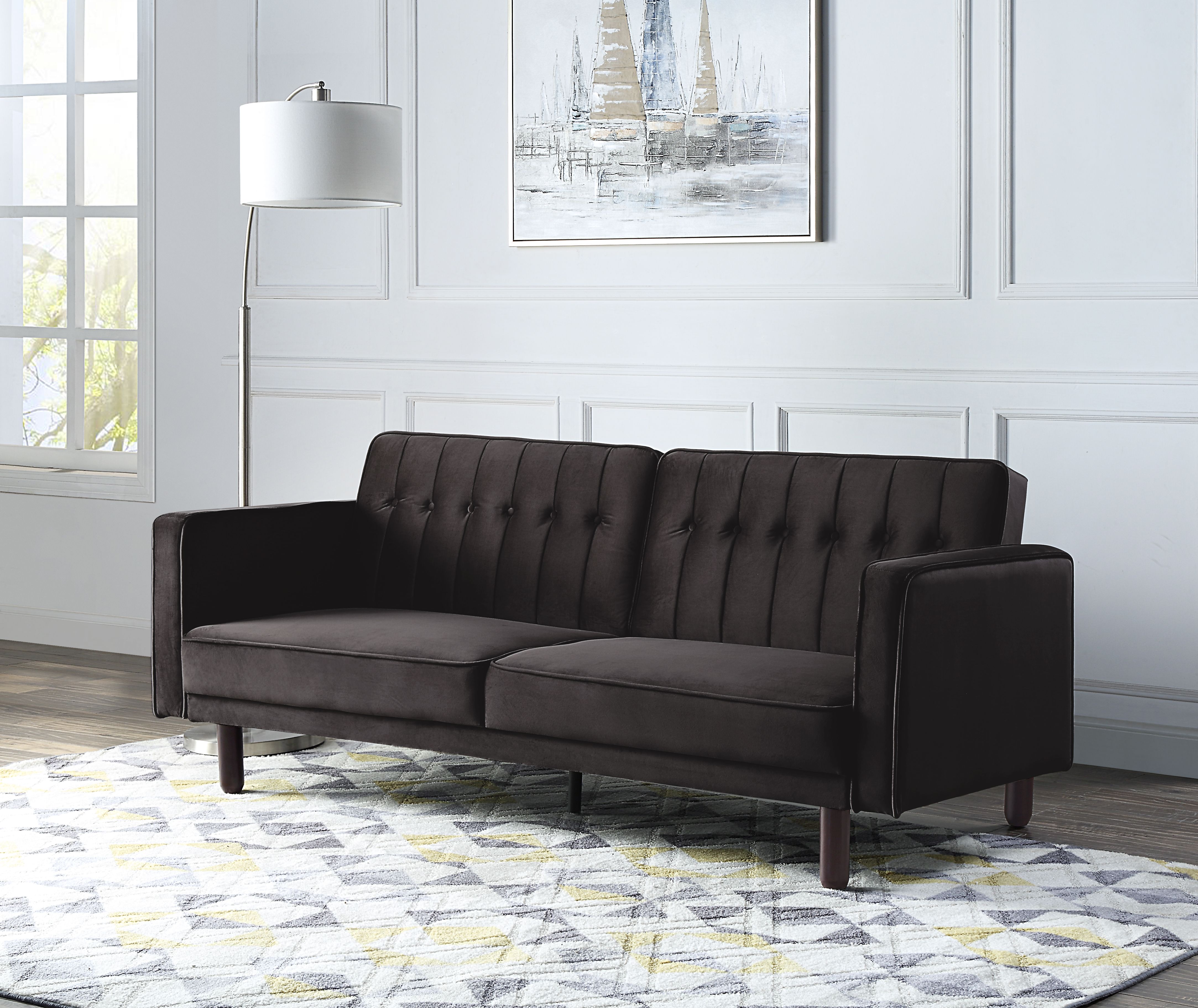 ACME Qinven Adjustable Sofa , Dark Brown Velvet-CASAINC