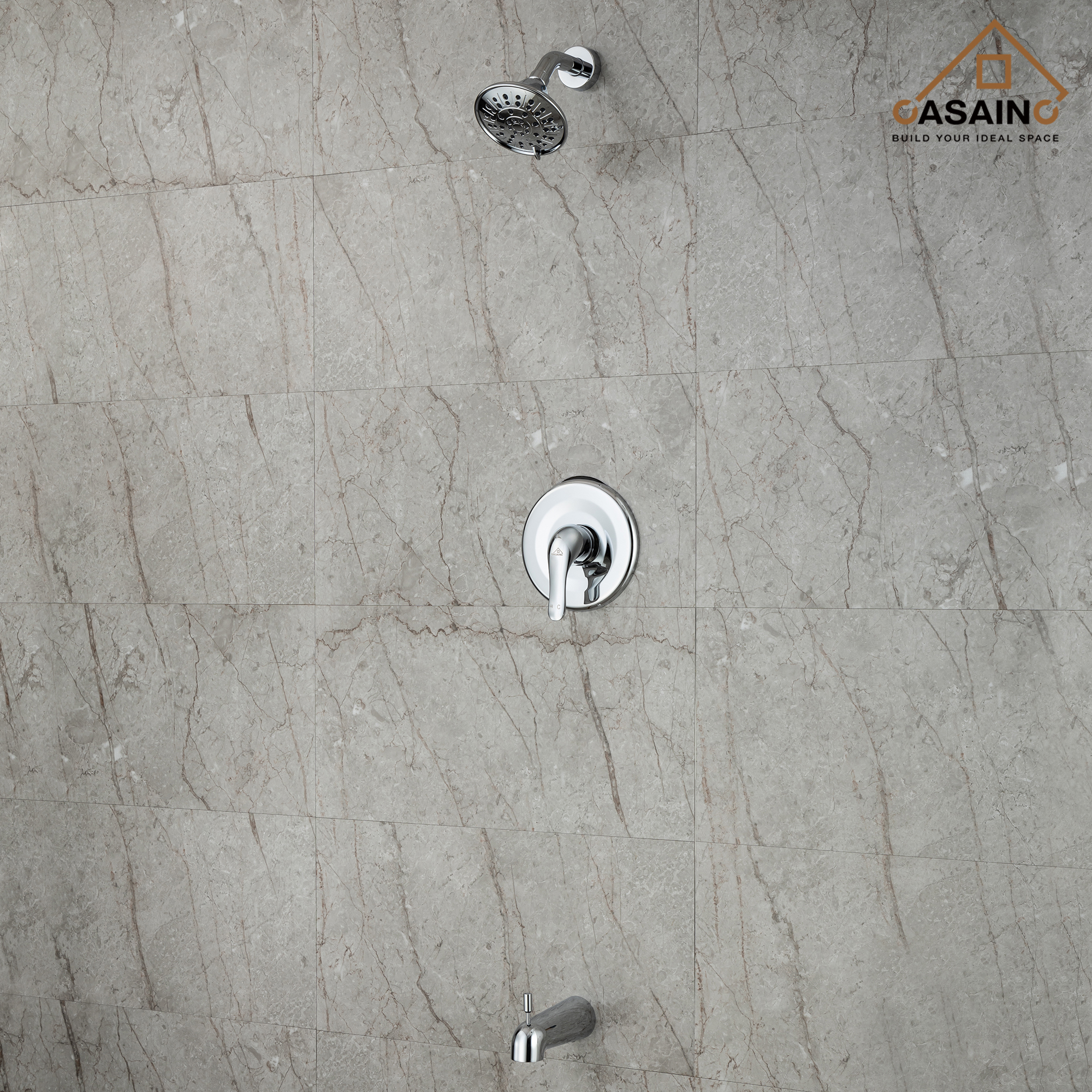 4.84inch Wall Mounted Shower trim kit with pressure balanced valve-CASAINC