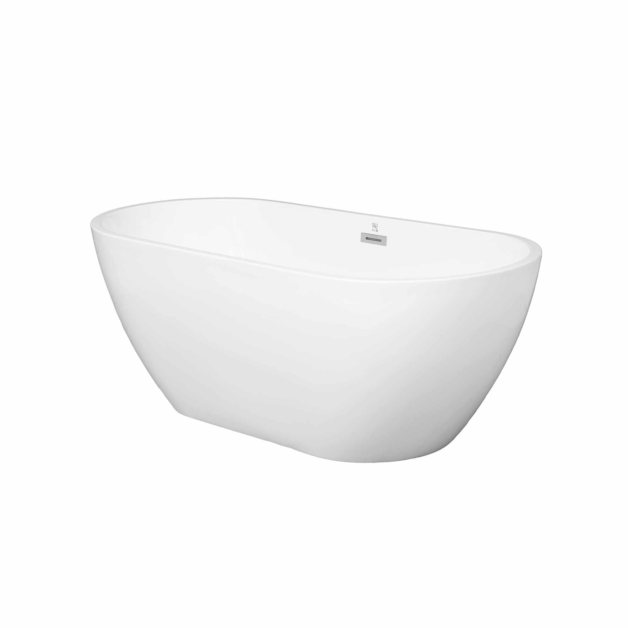  60 Inch Acrylic Alcove Freestanding Soaking Bathtub in White