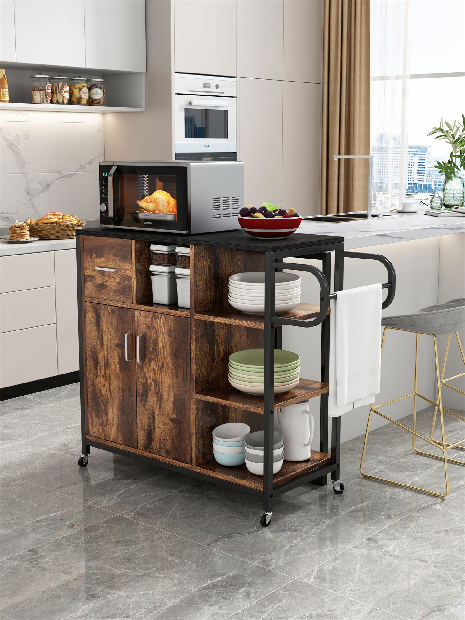 KITCH storage cabinet HPS, move with roller..-CASAINC