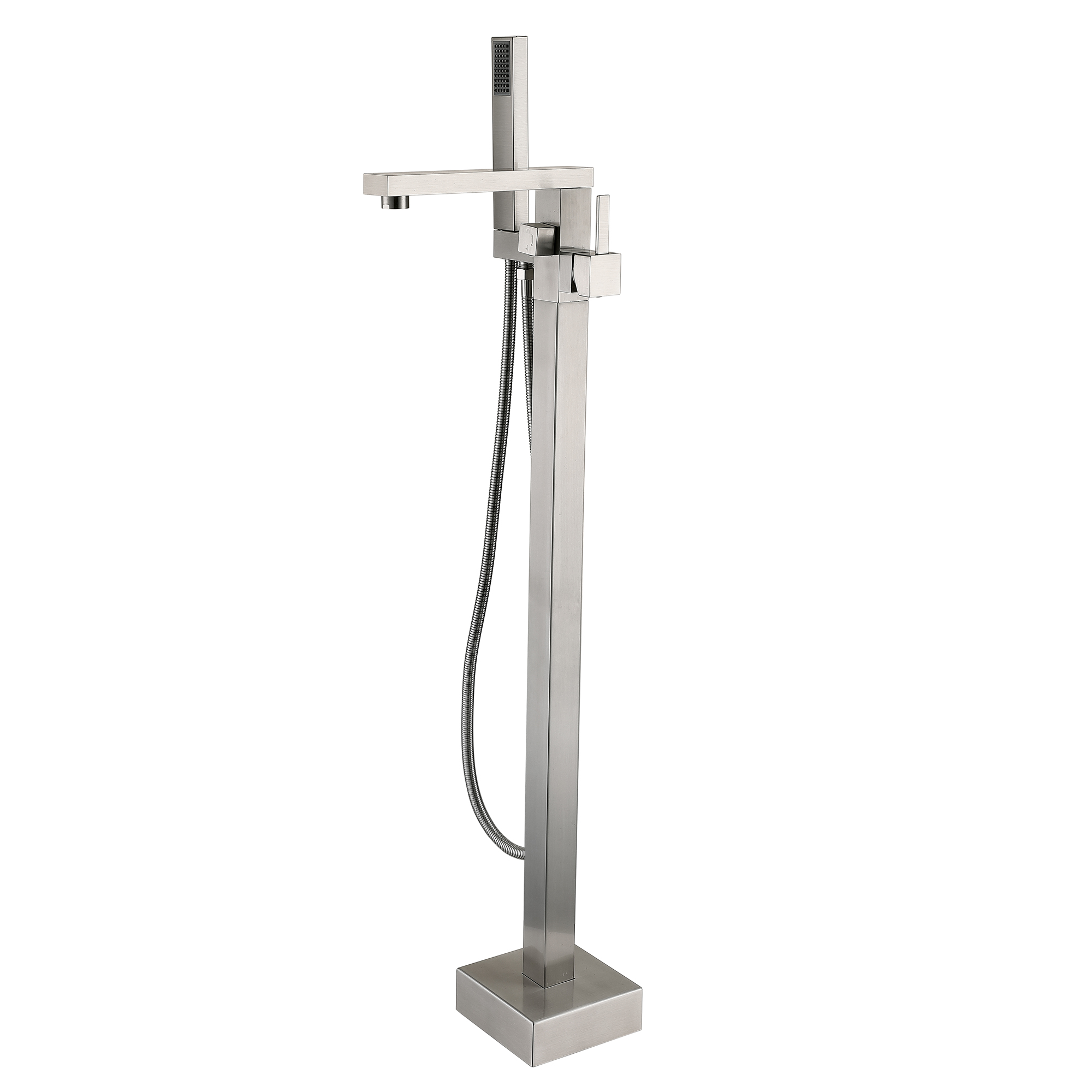 Single-Handle Floor-Mounted Bathtub Faucet High Flow Bathroom Tub Filler with Hand Shower-CASAINC