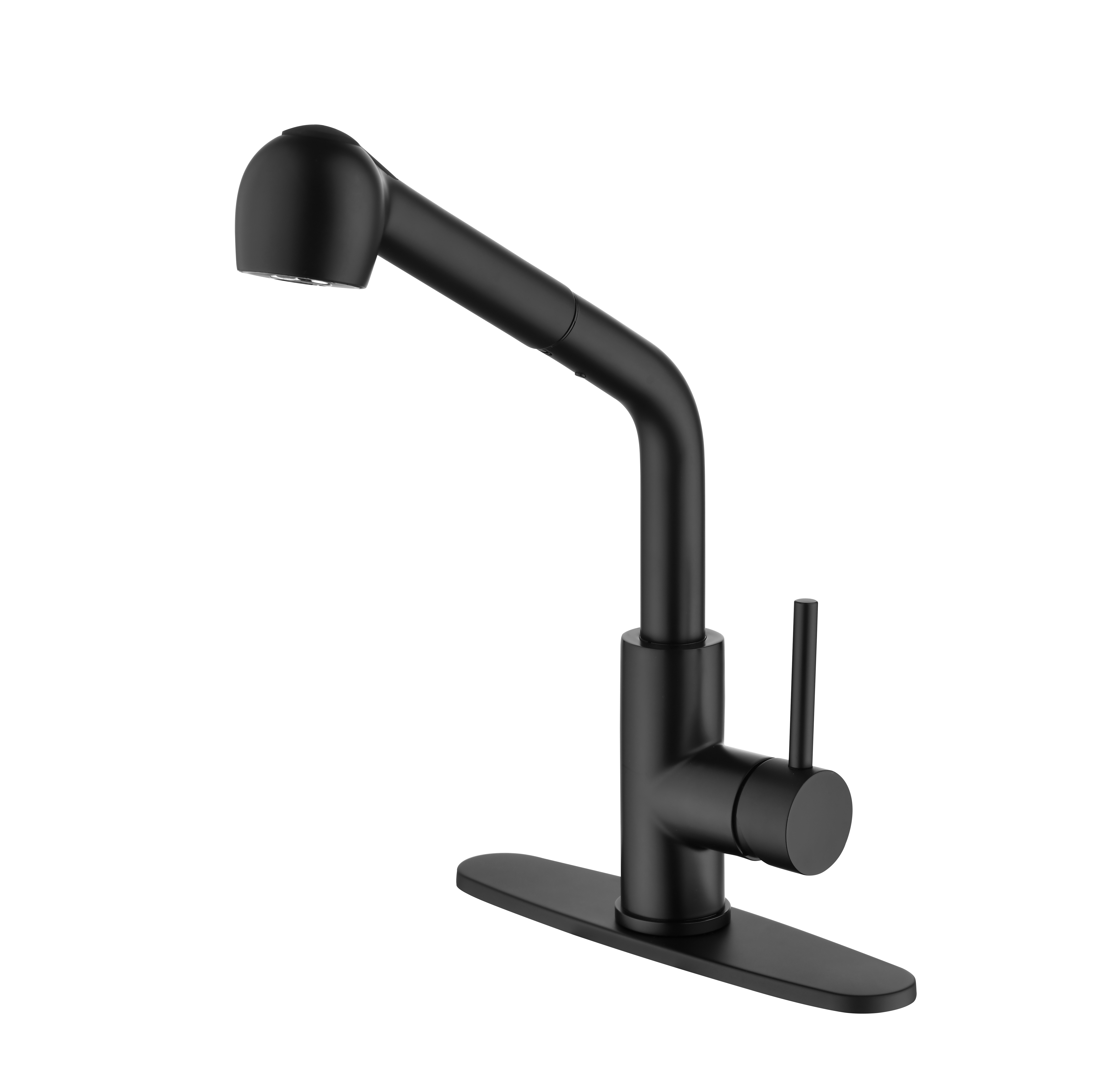 Matte Black Kitchen Faucets with Pull Down Sprayer, Single Handle Kitchen Sink Faucet with Pull Out Sprayer-CASAINC