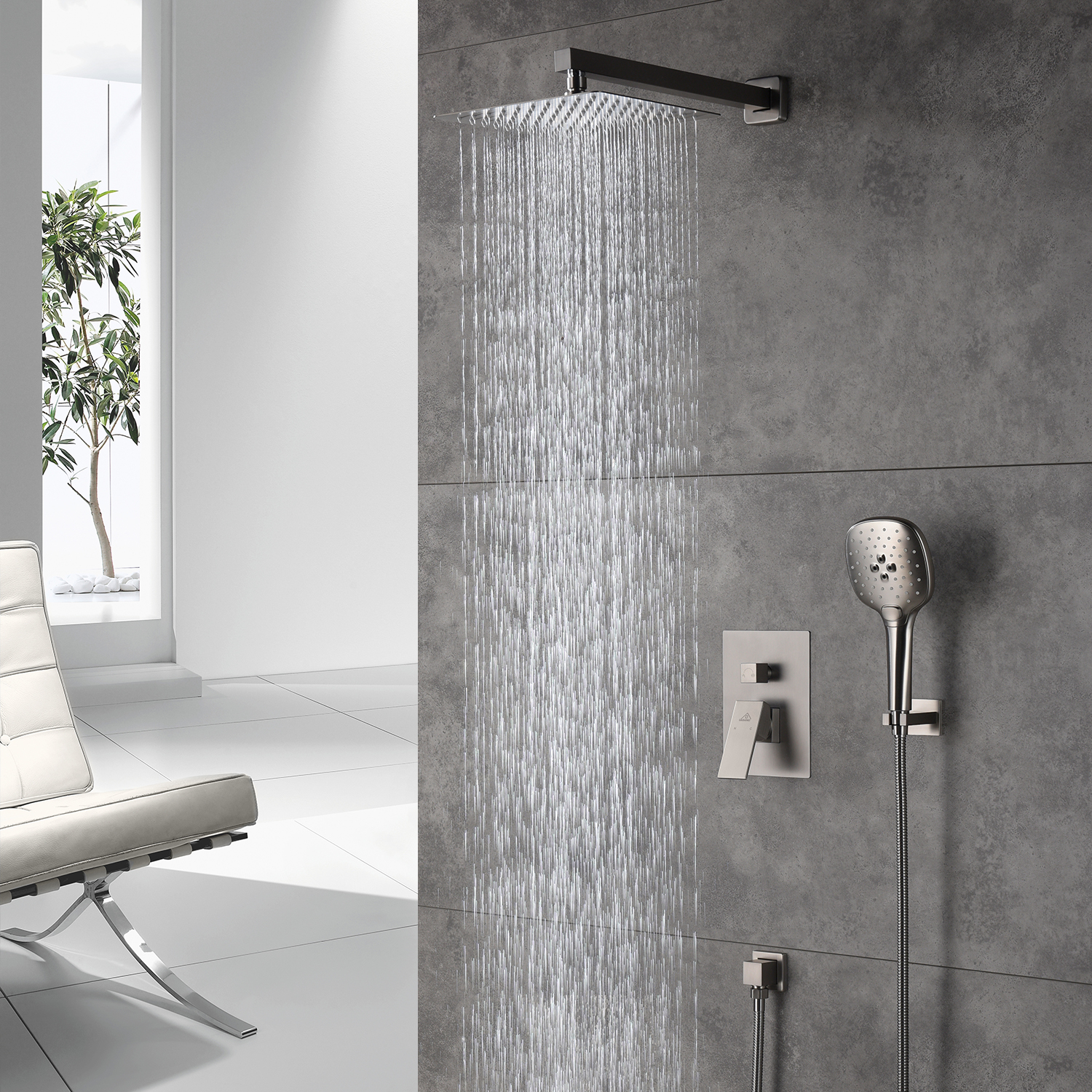 Casainc 2 Function 10" Wall Mounted Dual Shower Heads Shower System In Chrome