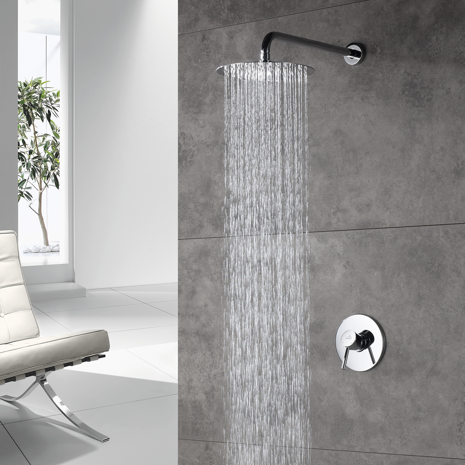 Casainc Round Single Functions Wall Mount Black Shower Faucet