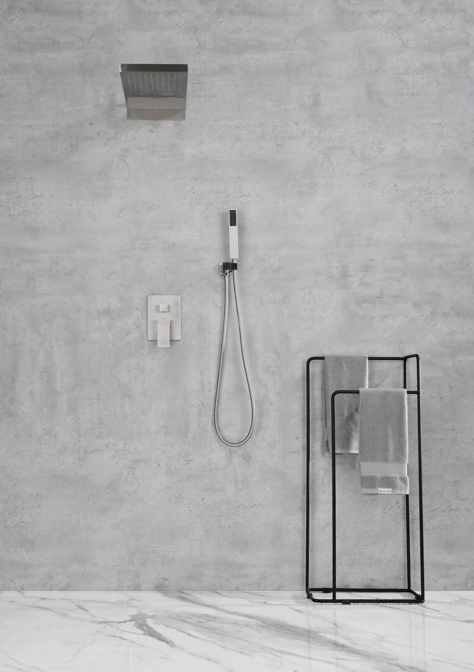 Shower System,Waterfall Rainfall Shower Head with Handheld, Shower Faucet Set for Bathroom Wall Mounted-CASAINC