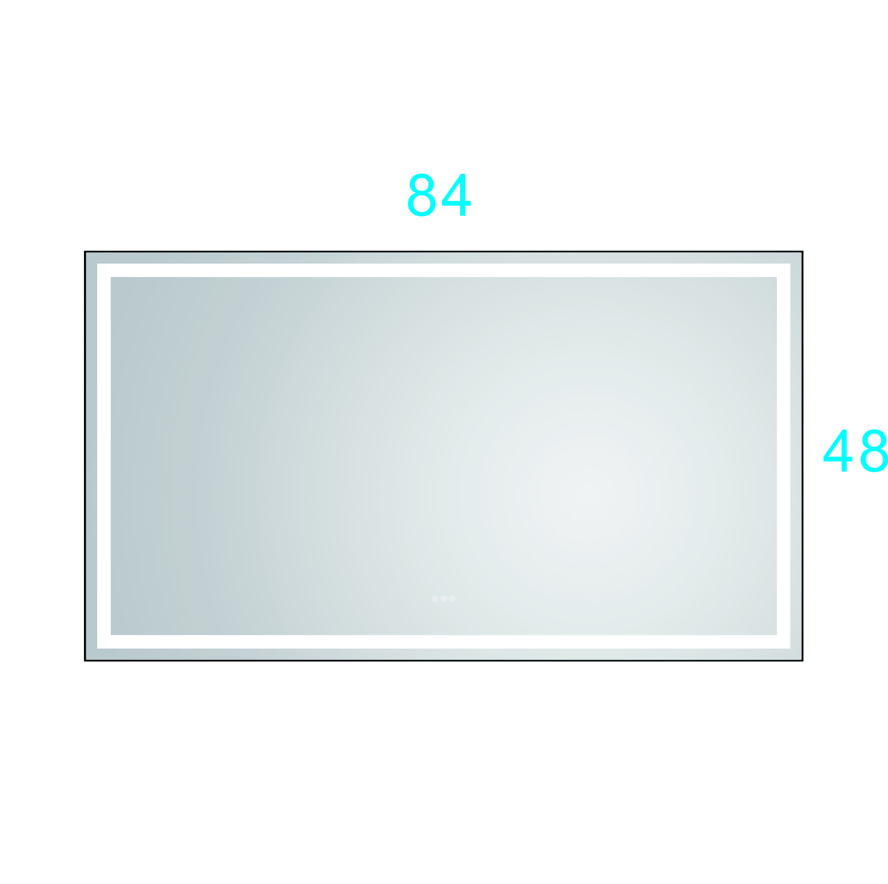84*48 LED Lighted Bathroom Wall Mounted Mirror with High Lumen+Anti-Fog Separately Control-CASAINC