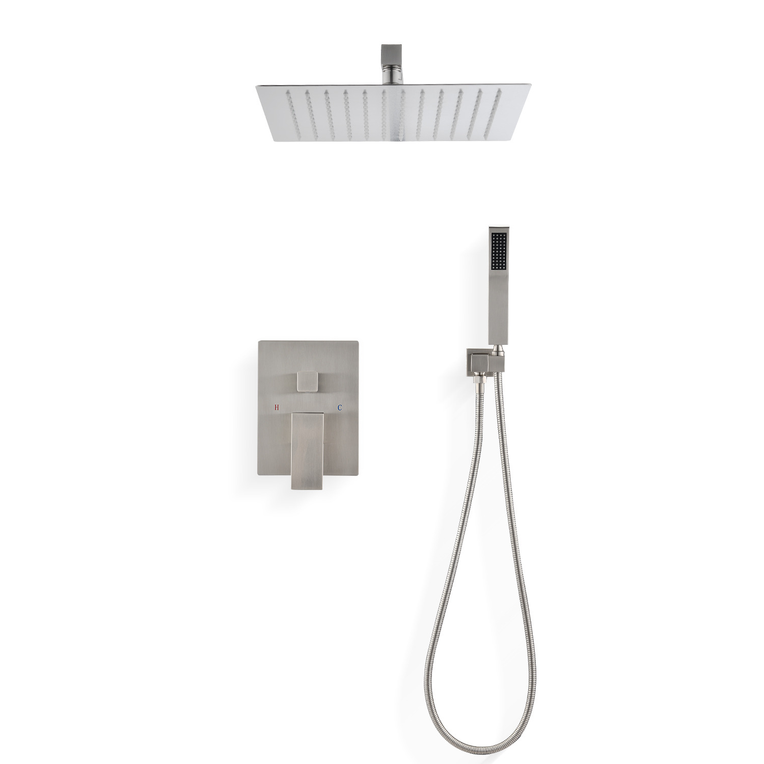 Ceiling Mounted Shower System Combo Set with Handheld and 16'Shower head-CASAINC