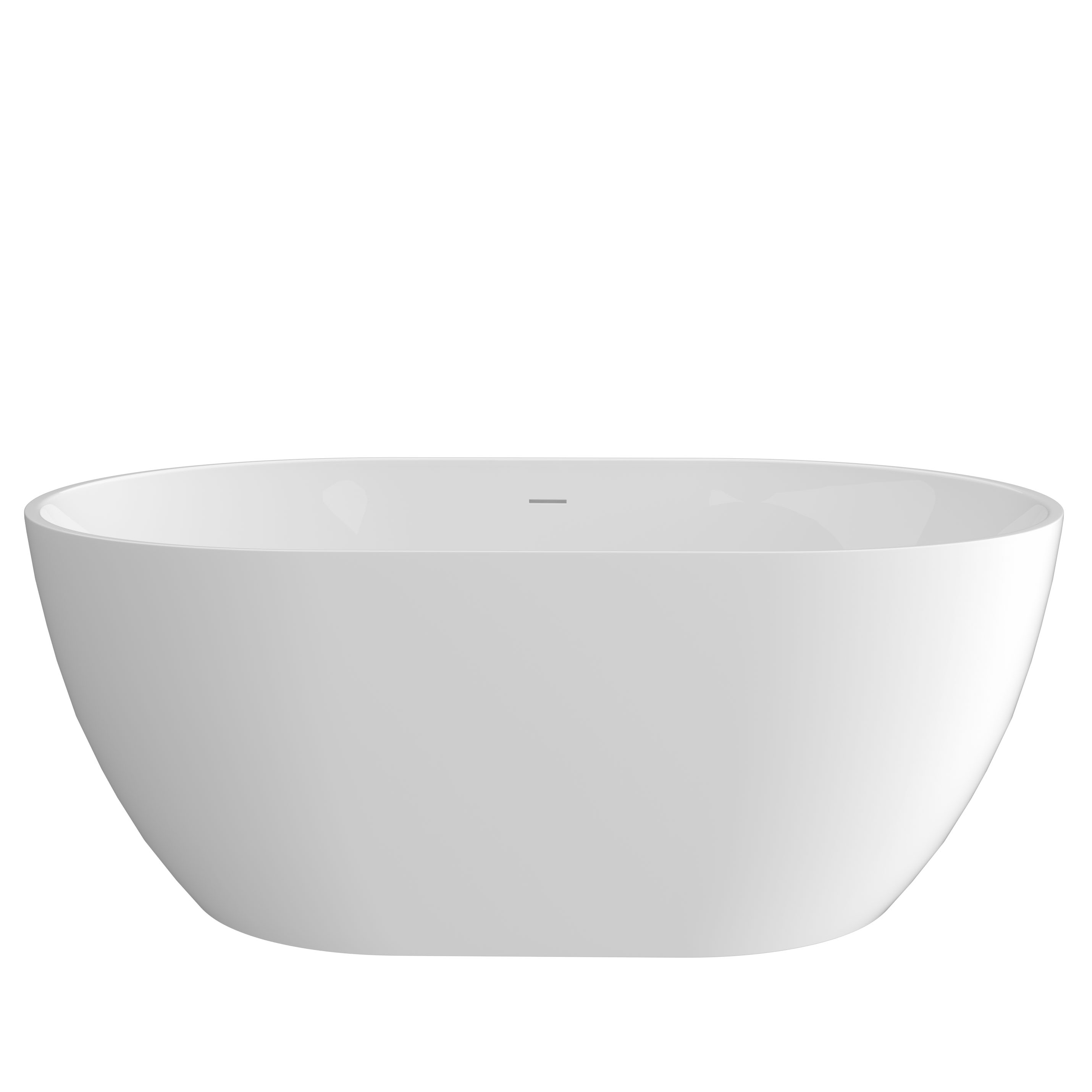 51" Acrylic Free Standing Tub - Classic Oval Shape Soaking Tub, Adjustable Freestanding Bathtub with Integrated Slotted Overflow and Chrome Pop-up Drain Anti-clogging Gloss White-CASAINC