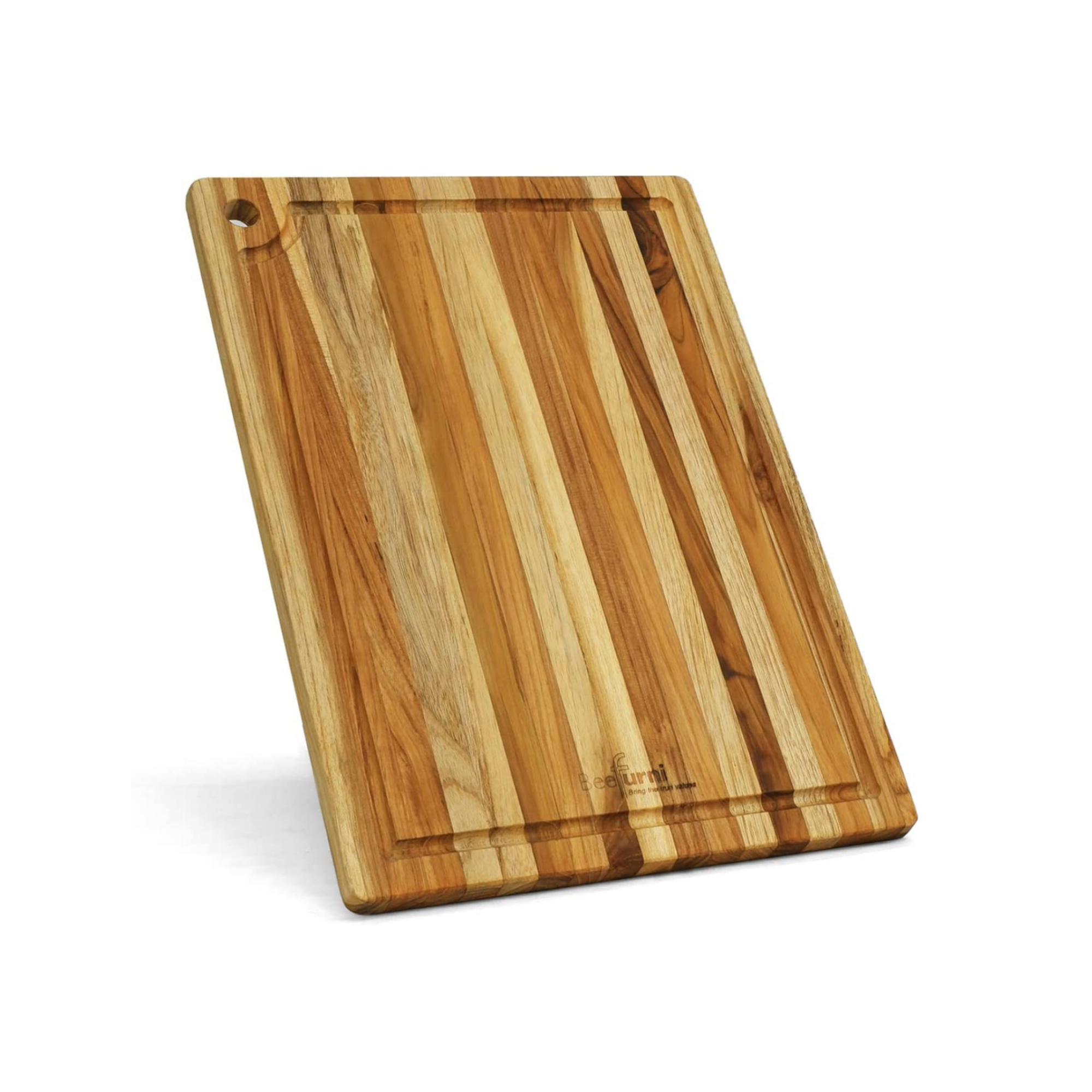 Teak Cutting Board Reversible Chopping Serving Board Multipurpose Food Safe Thick Board, Small Size 14x10x0.6 inches