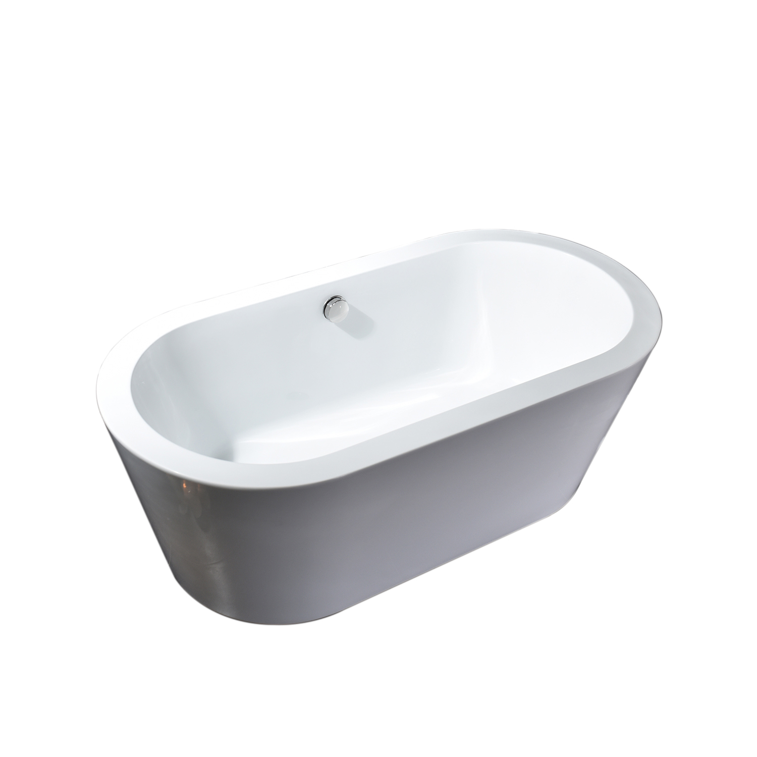 Contemporary Design Acrylic Flatbottom Bathtub in White