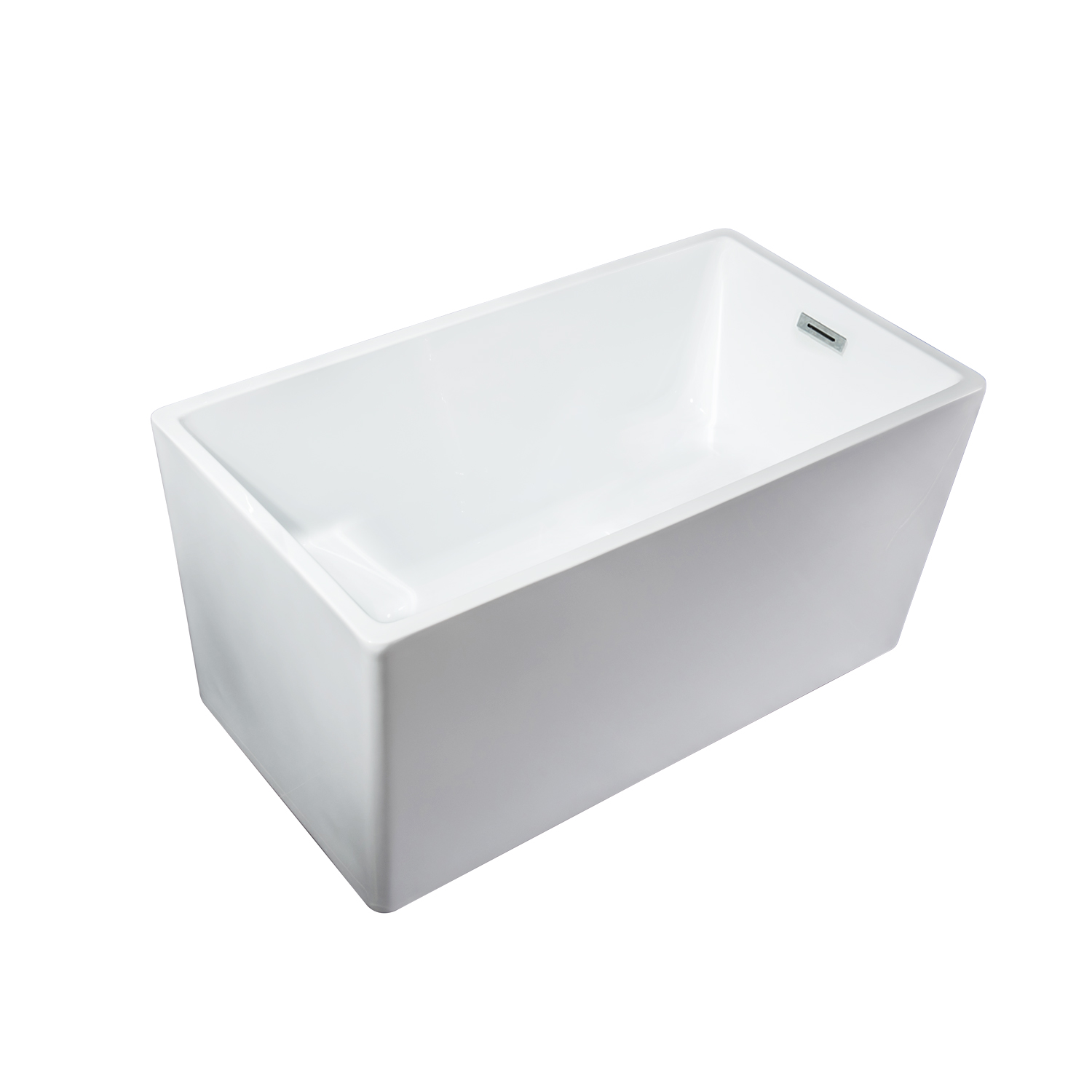 47 inches Freestanding Acrylic Flatbottom  Soaking Tub  Bathtub in White