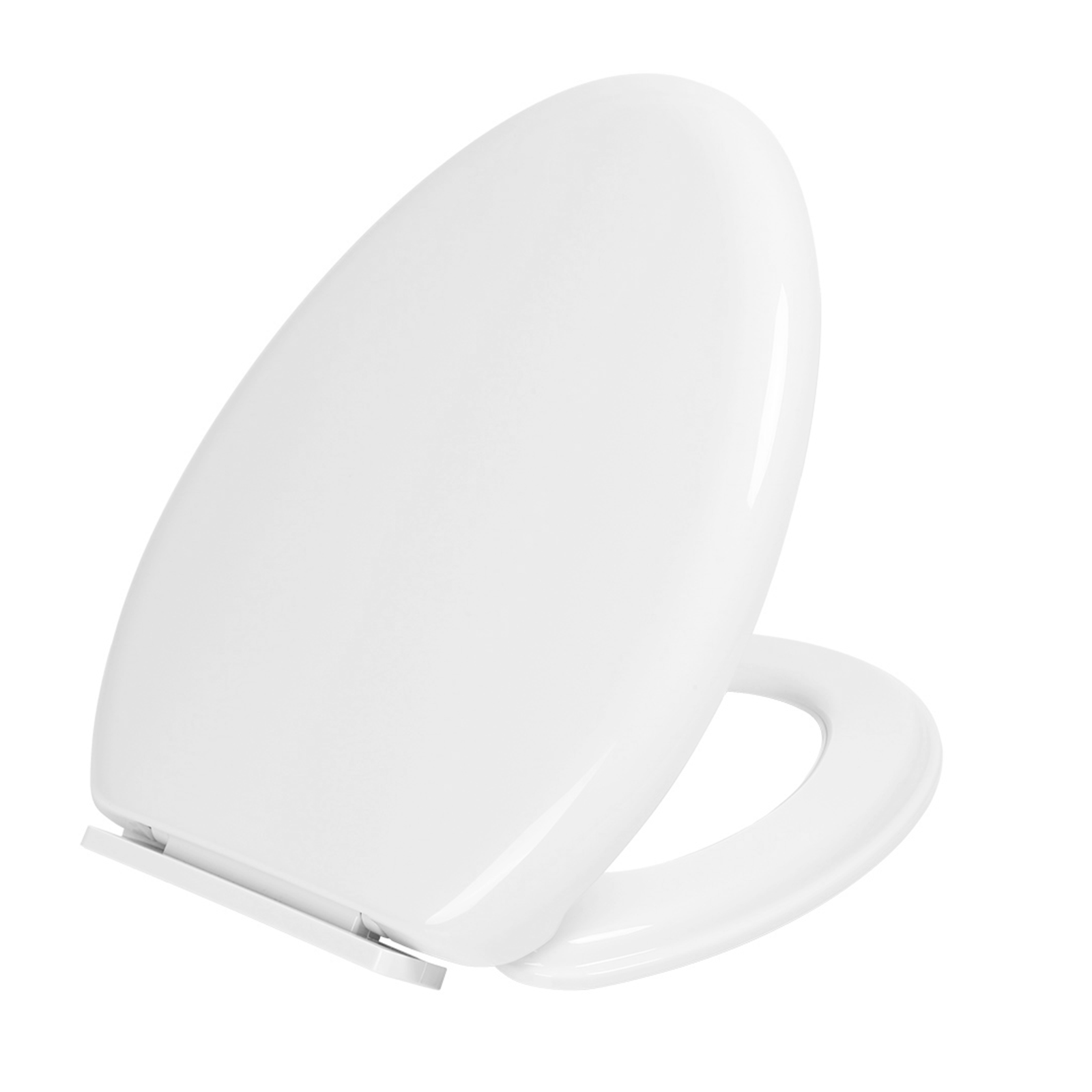 Miibox Removable Elongated Bowl White Toilet Seat, with Nonslip Grip-T
