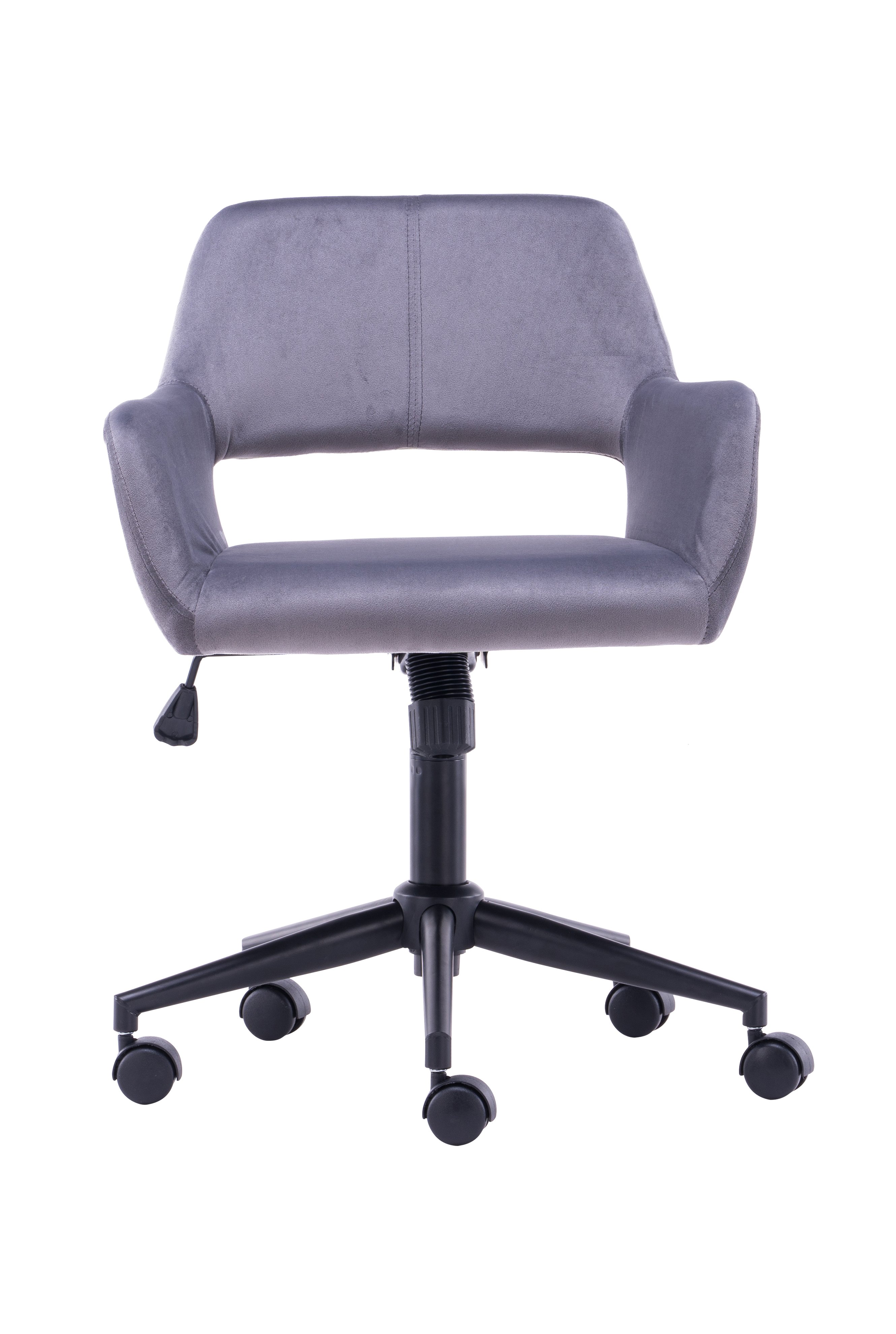 Home Office Chair with Velvet Upholstered, Height-Adjustable with Black finished Steel Base-CASAINC