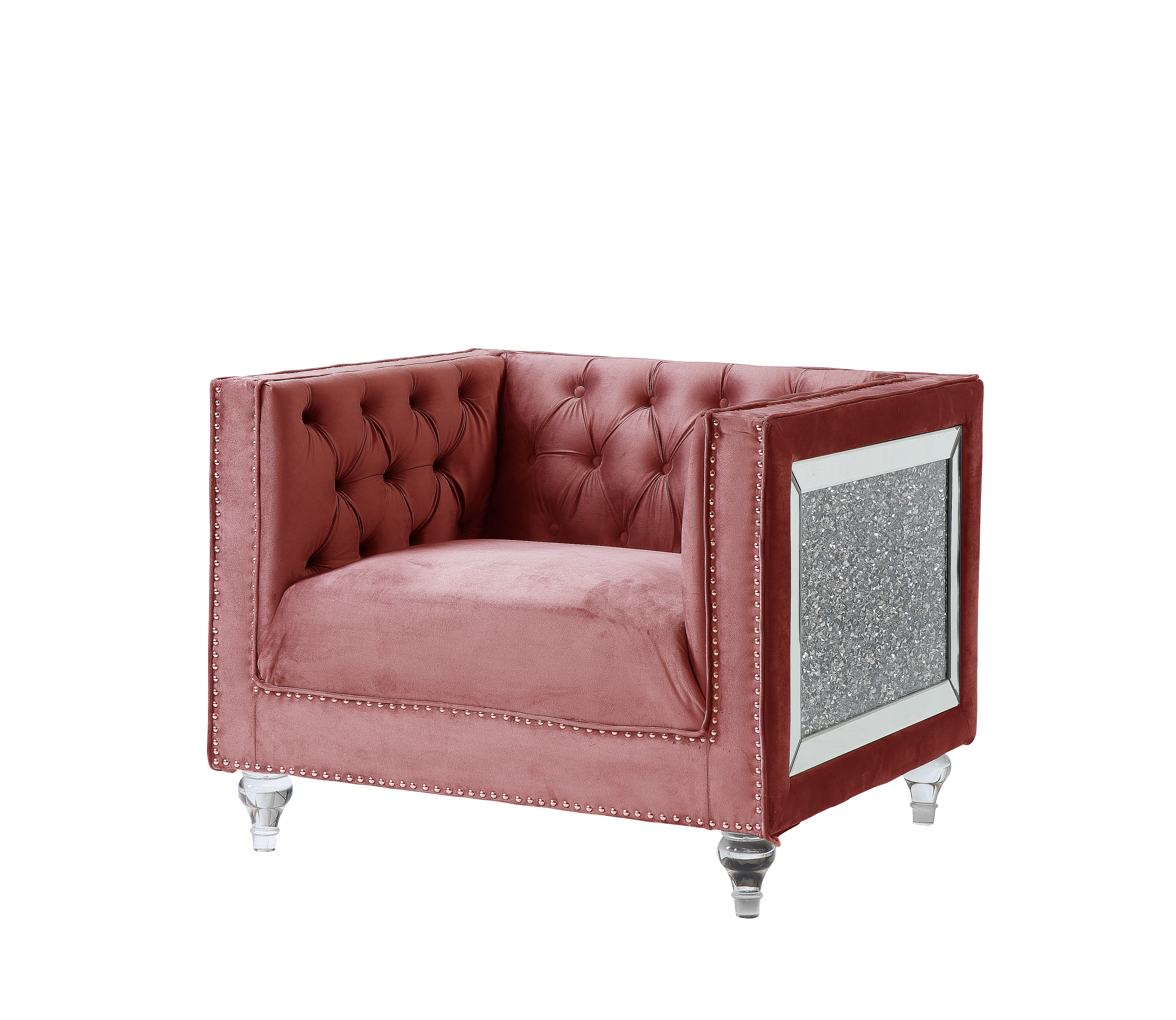 ACME HeiberoII Chair in Pink Velvet-CASAINC