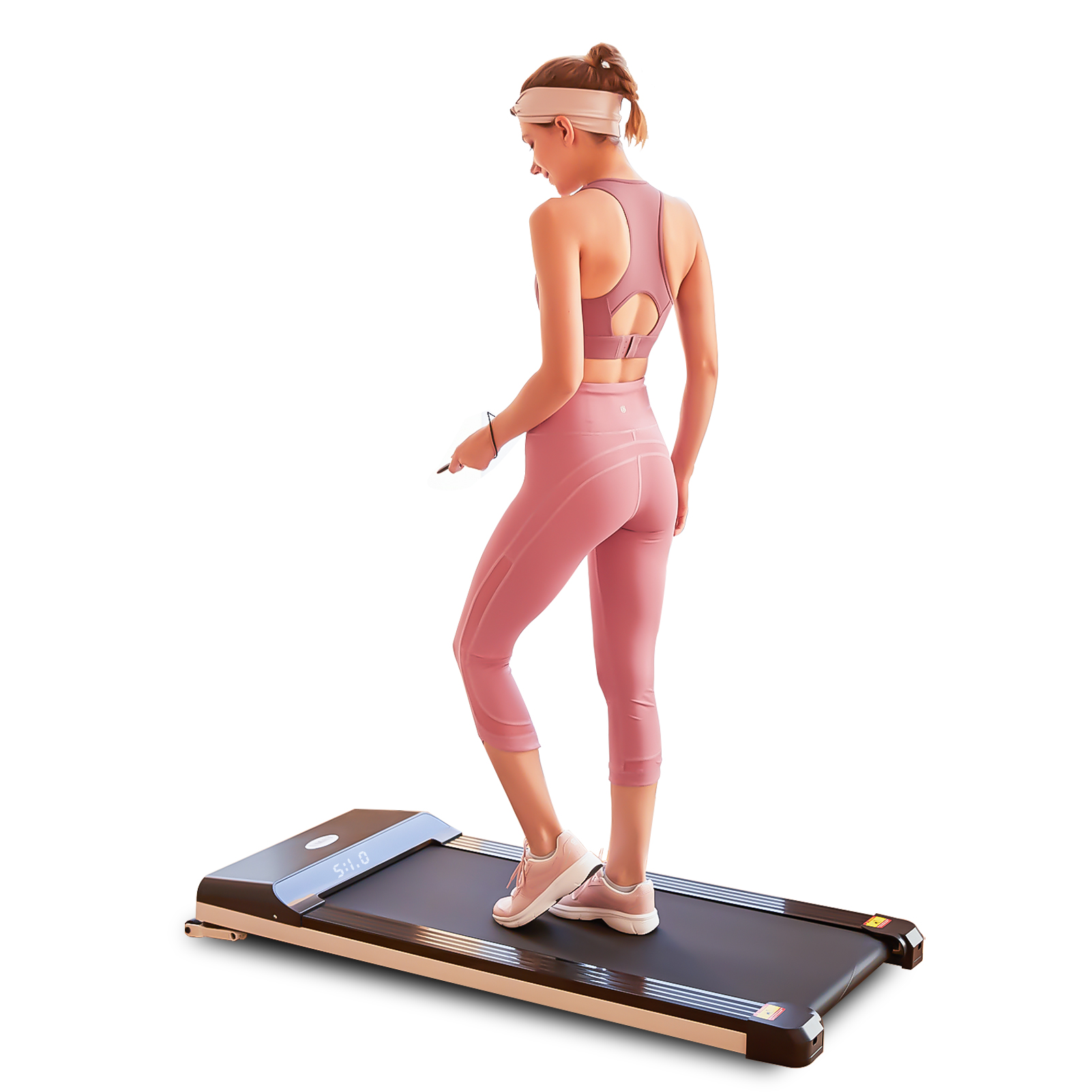 Portable Treadmill Under Desk Walking Pad Flat Slim Treadmill with LED Display  Sport APP, Running Machine for Apartment and Small Space without Assembling-CASAINC