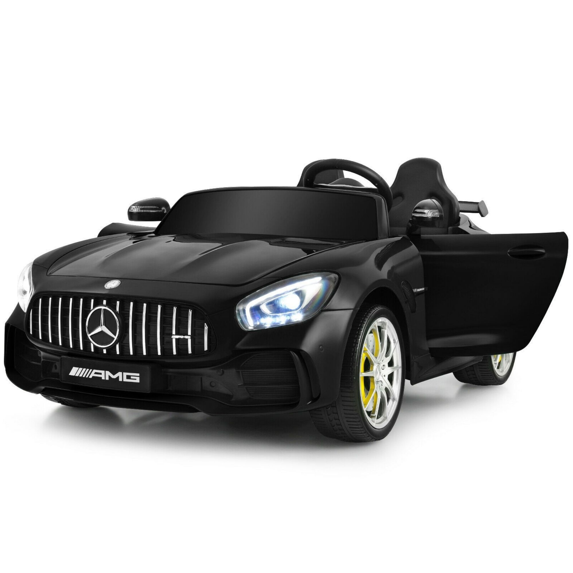 12V Kids Ride On Car Mercedes Benz AMG GTR with Remote and LED Lights-CASAINC