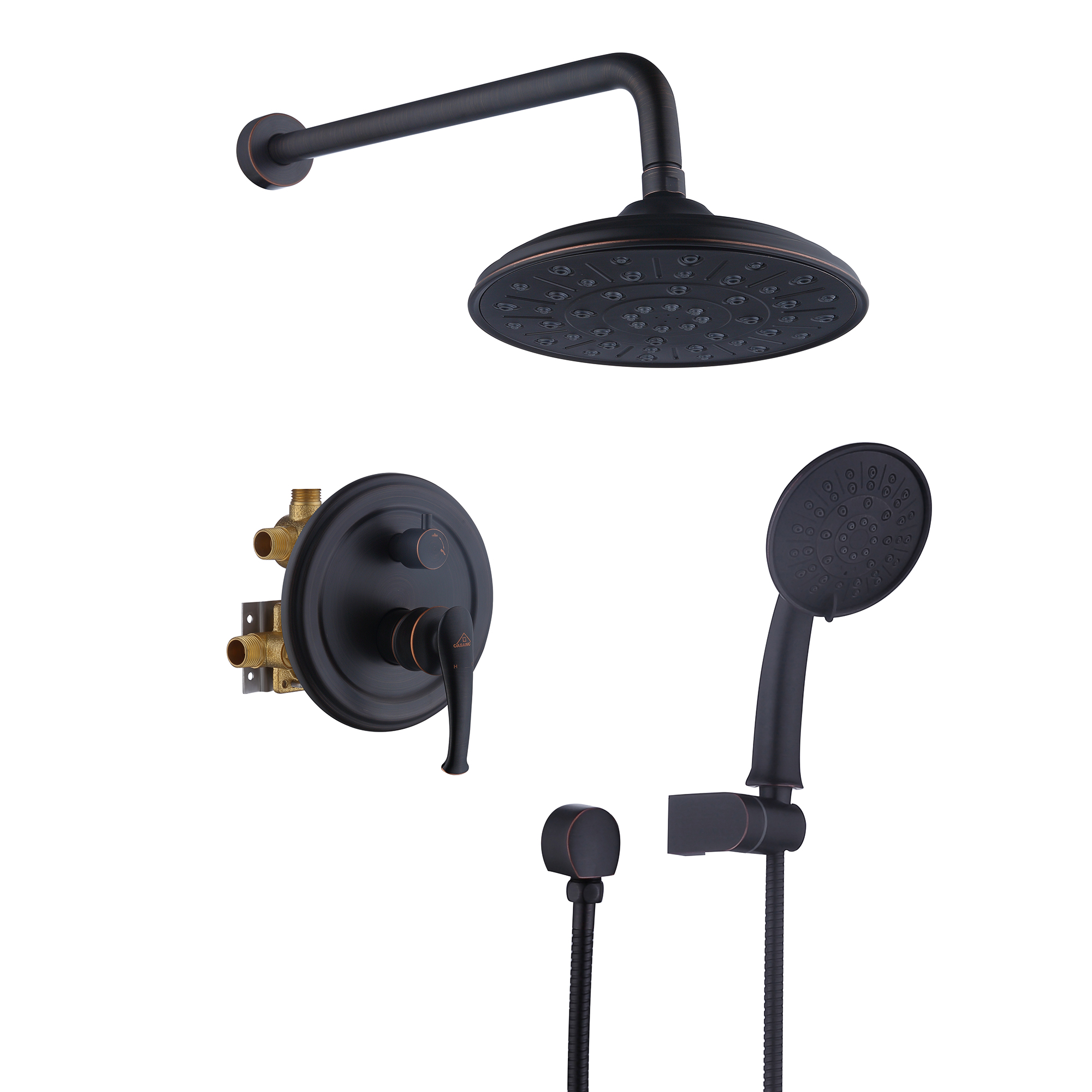 8.3inch Wall-mounted rain shower faucet with pressure balanced valve-CASAINC