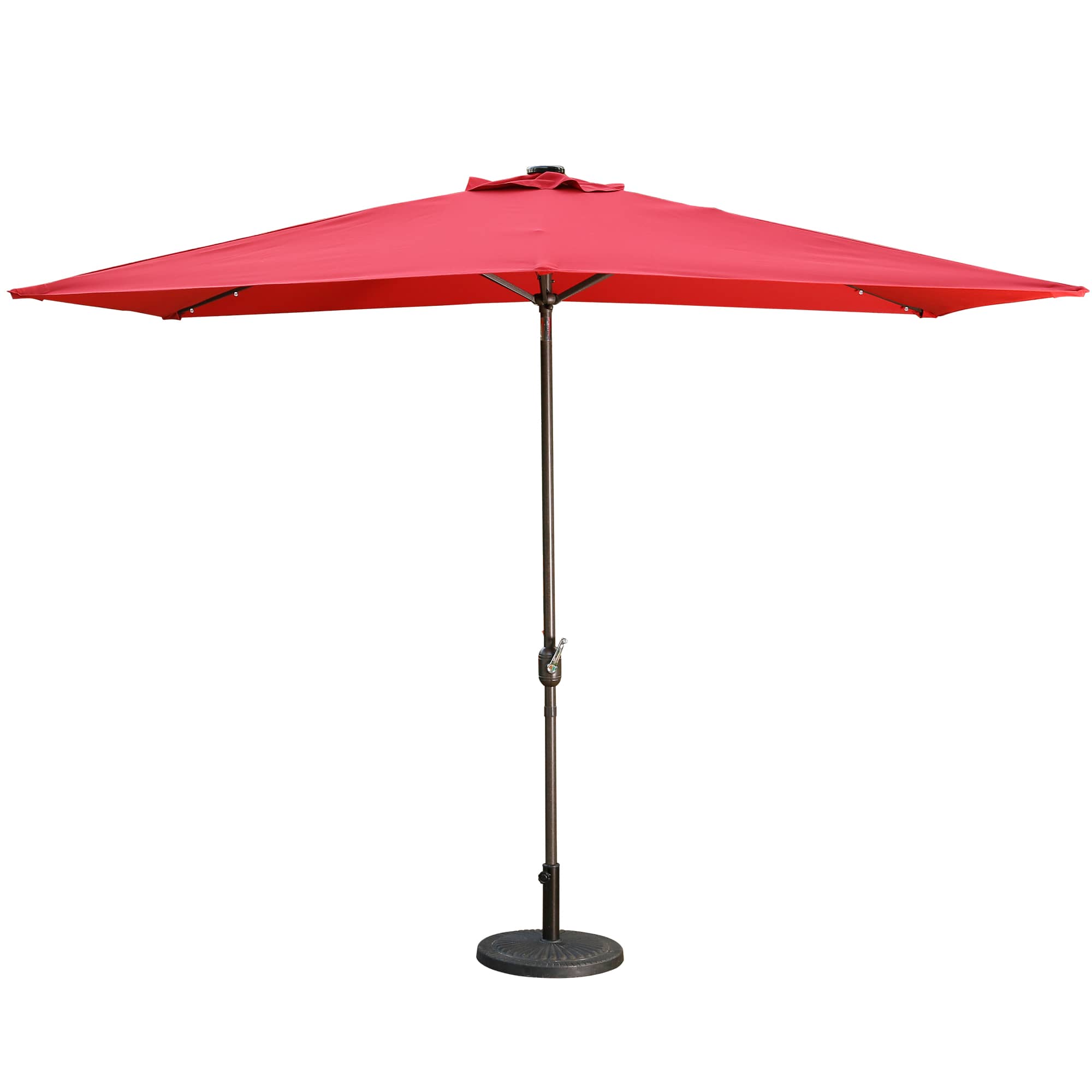 CASAINC 10 Ft. Rectangular Outdoor Patio Umbrella with 26 Solar LED Lights Without Umbrella Base