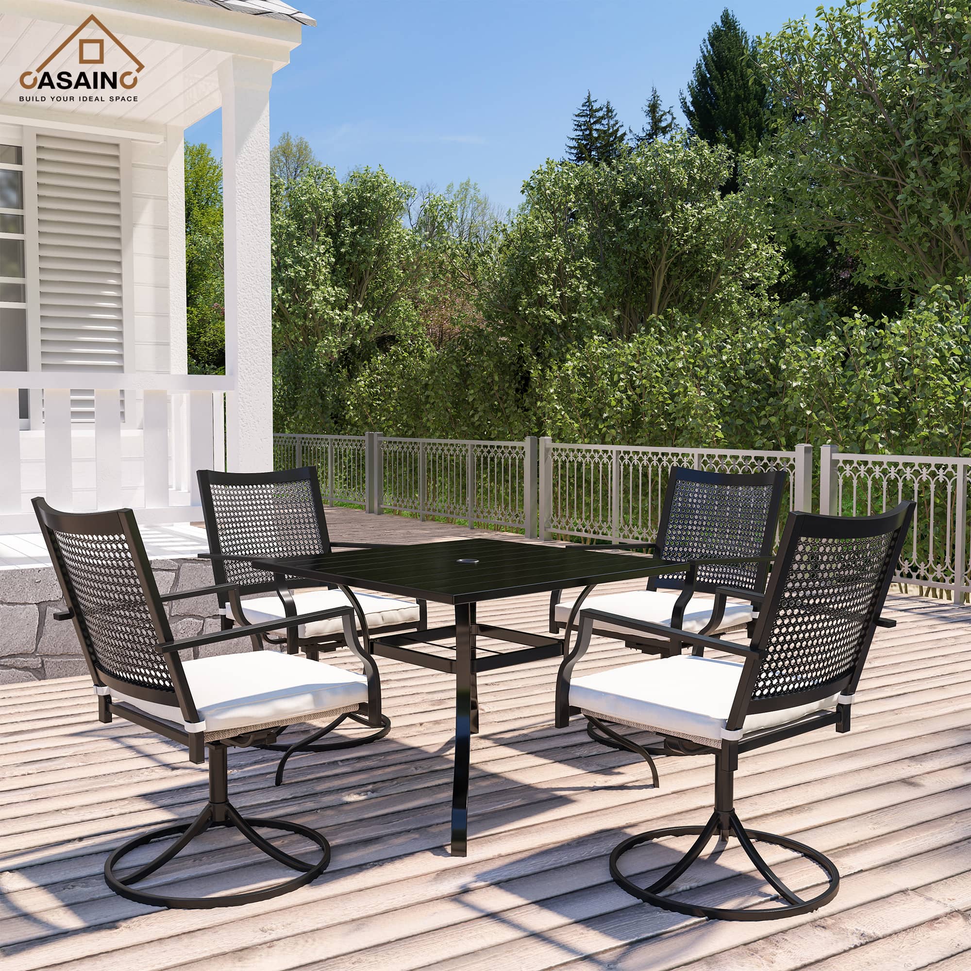 Outdoor patio table online with umbrella