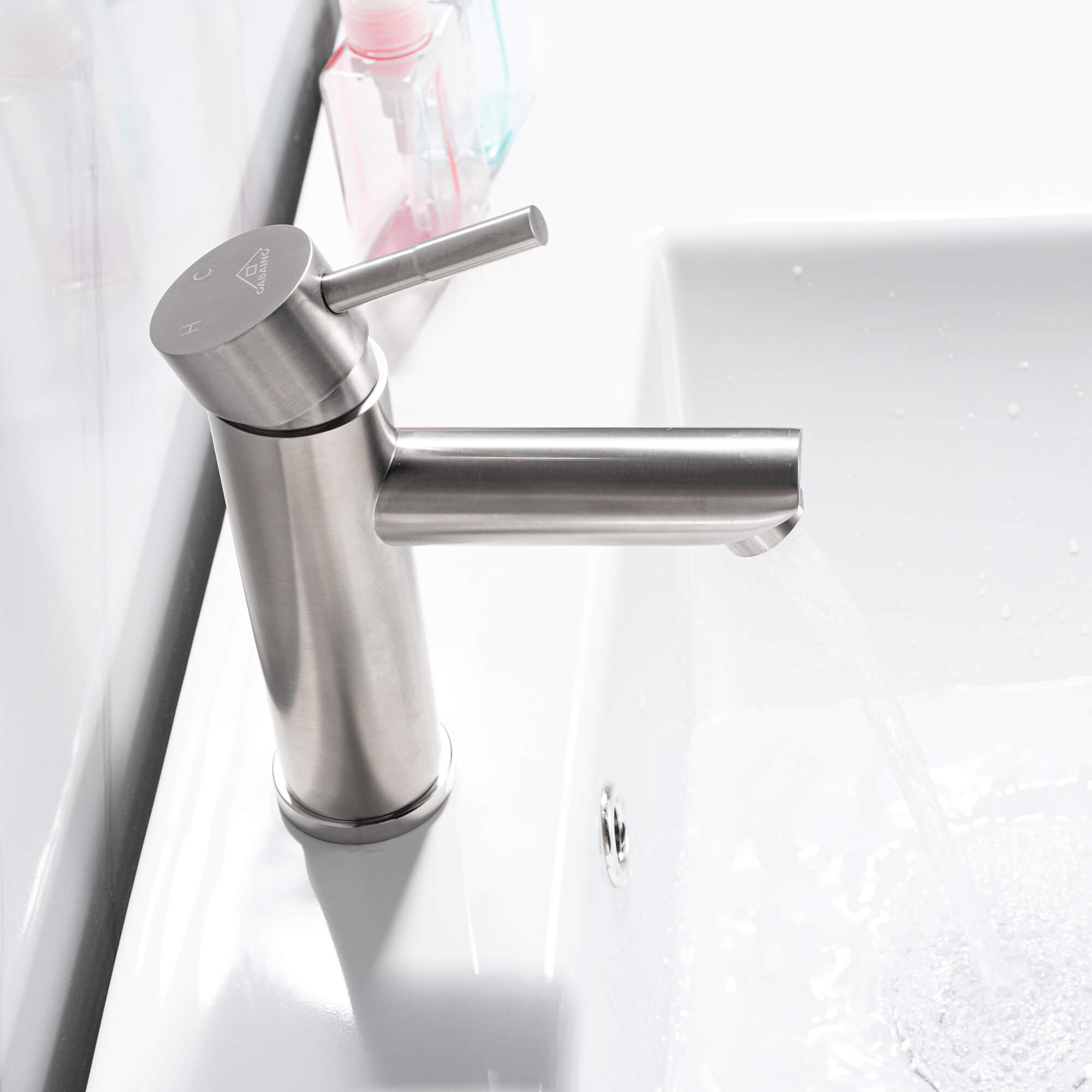 Casainc Brushed Nickel 1-Handle Commercial Freestanding Sink Faucet