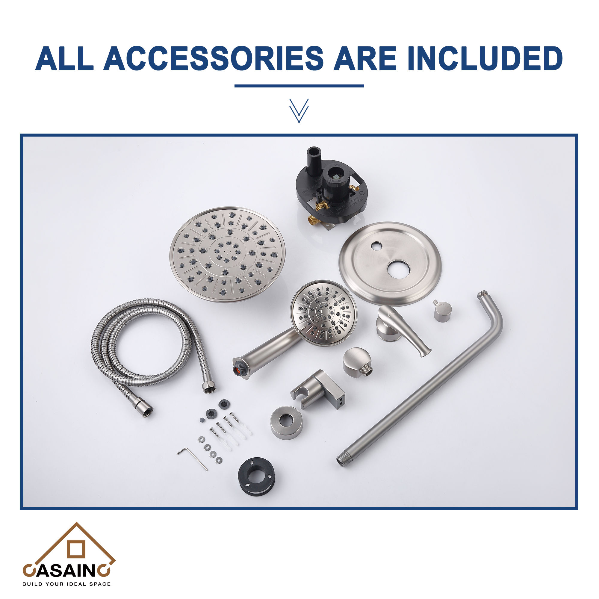 8.3inch Wall-mounted rain shower faucet with pressure balanced valve-CASAINC