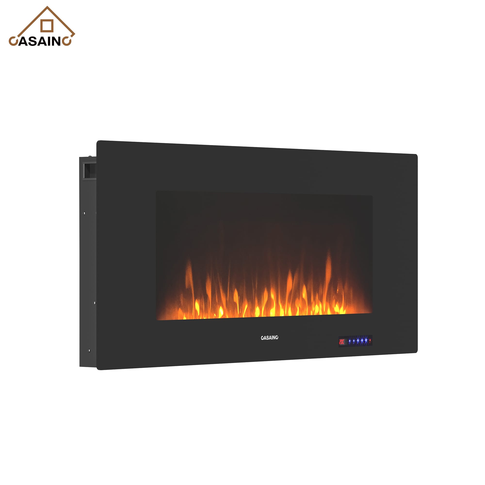 42 Inch Wall-Mounted Electric Fireplace in Black
