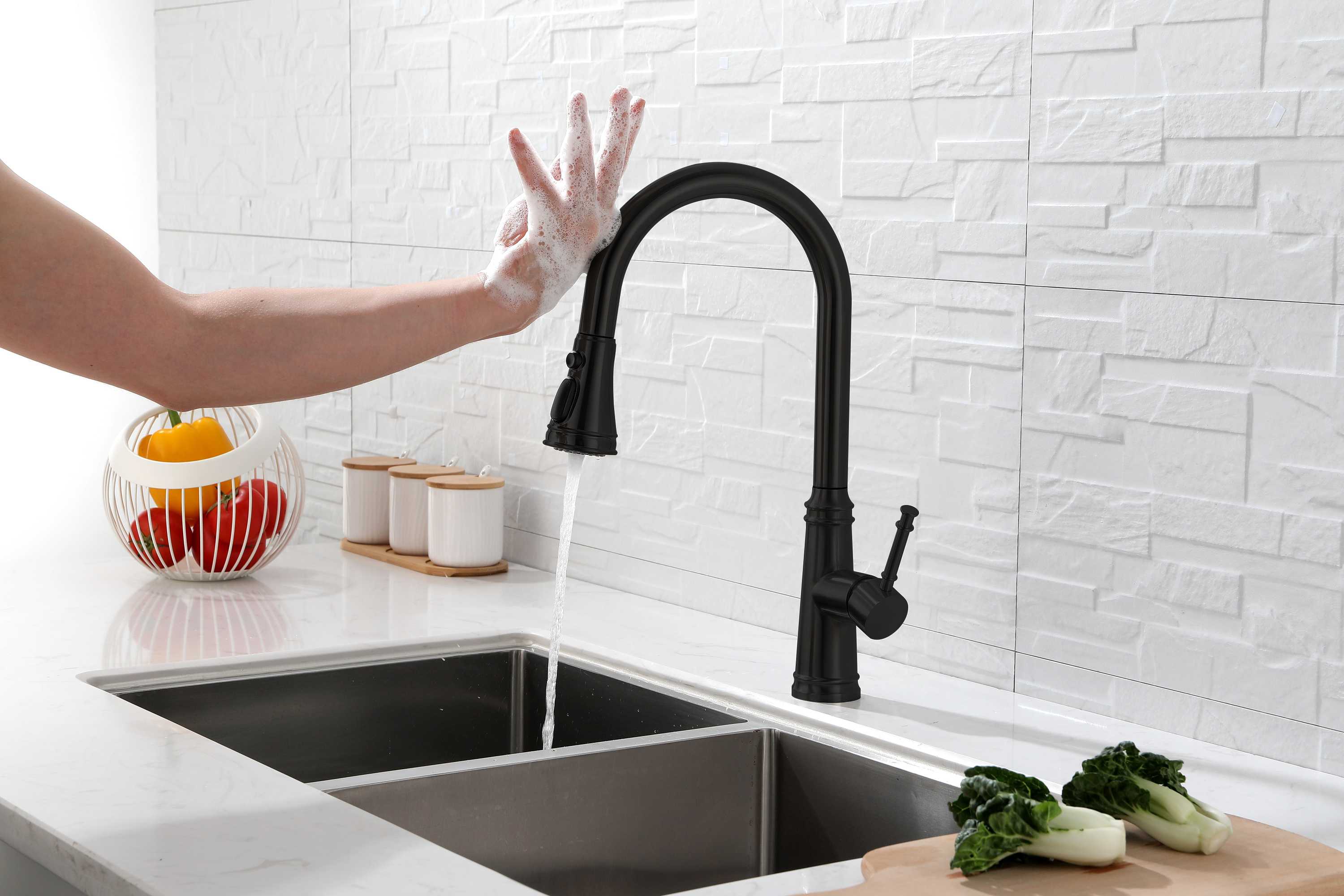 Touch Kitchen Faucet with Pull Down Sprayer-CASAINC