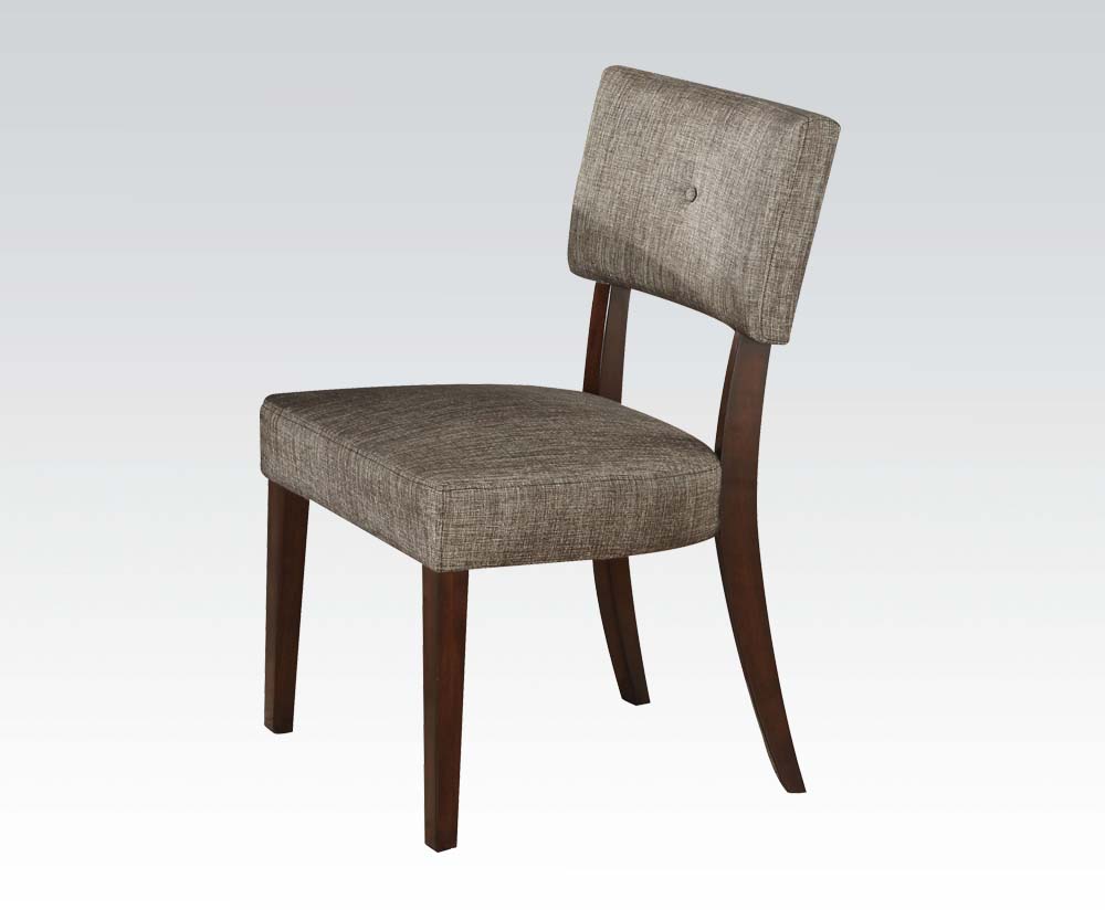 ACME Drake Side Chair (Set-2) in Gray Fabric & Espresso-CASAINC