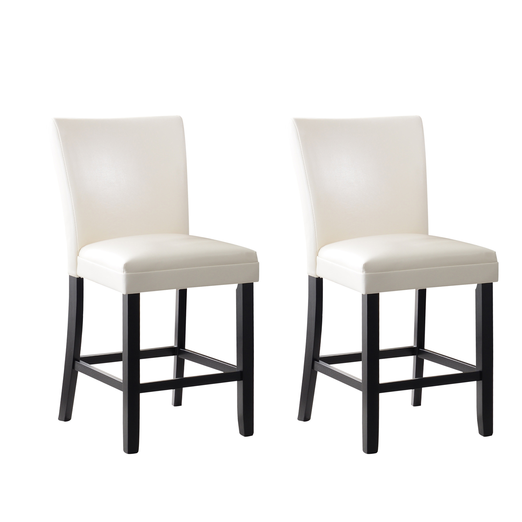 Solid Wood High elasticity Counter Stool White (Set of 2)-CASAINC