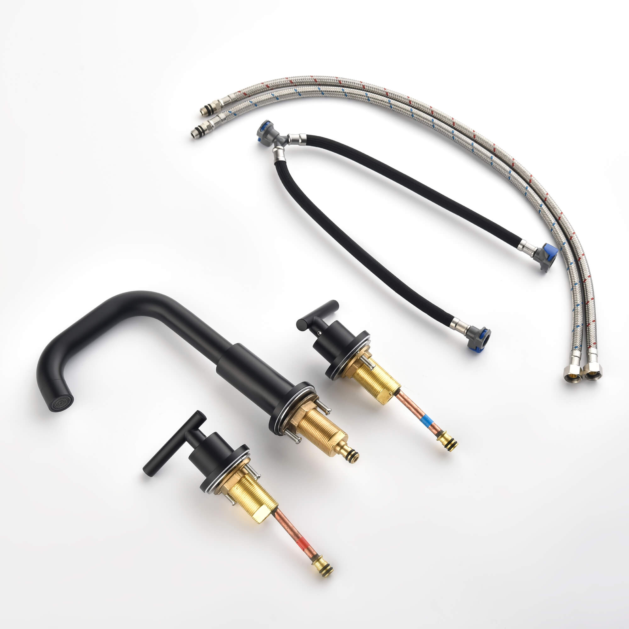 3-Hole 8 Inch Widespread 2-Handle Mid-Arc Bathroom Sink Faucet