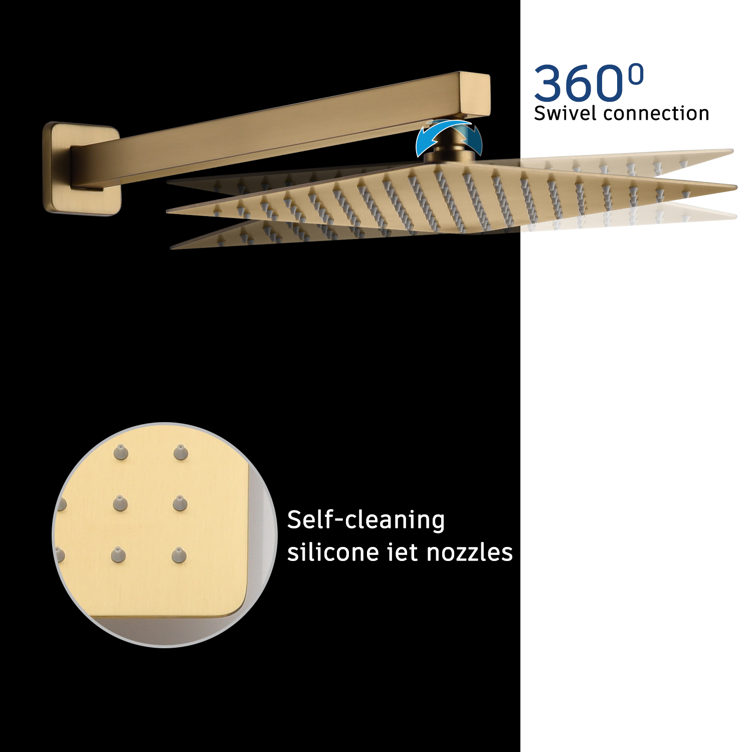 Casainc 2 Function 10" Wall Mounted Dual Shower Heads Shower System In Black