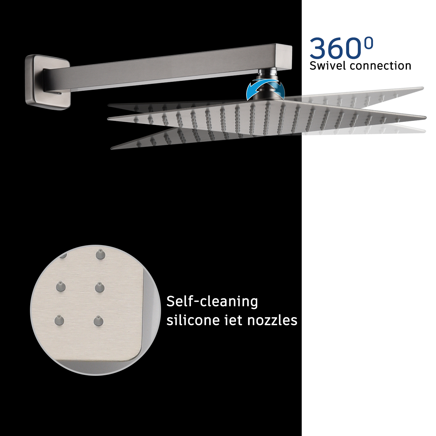 Casainc 2 Function 10" Wall Mounted Dual Shower Heads Shower System In Black