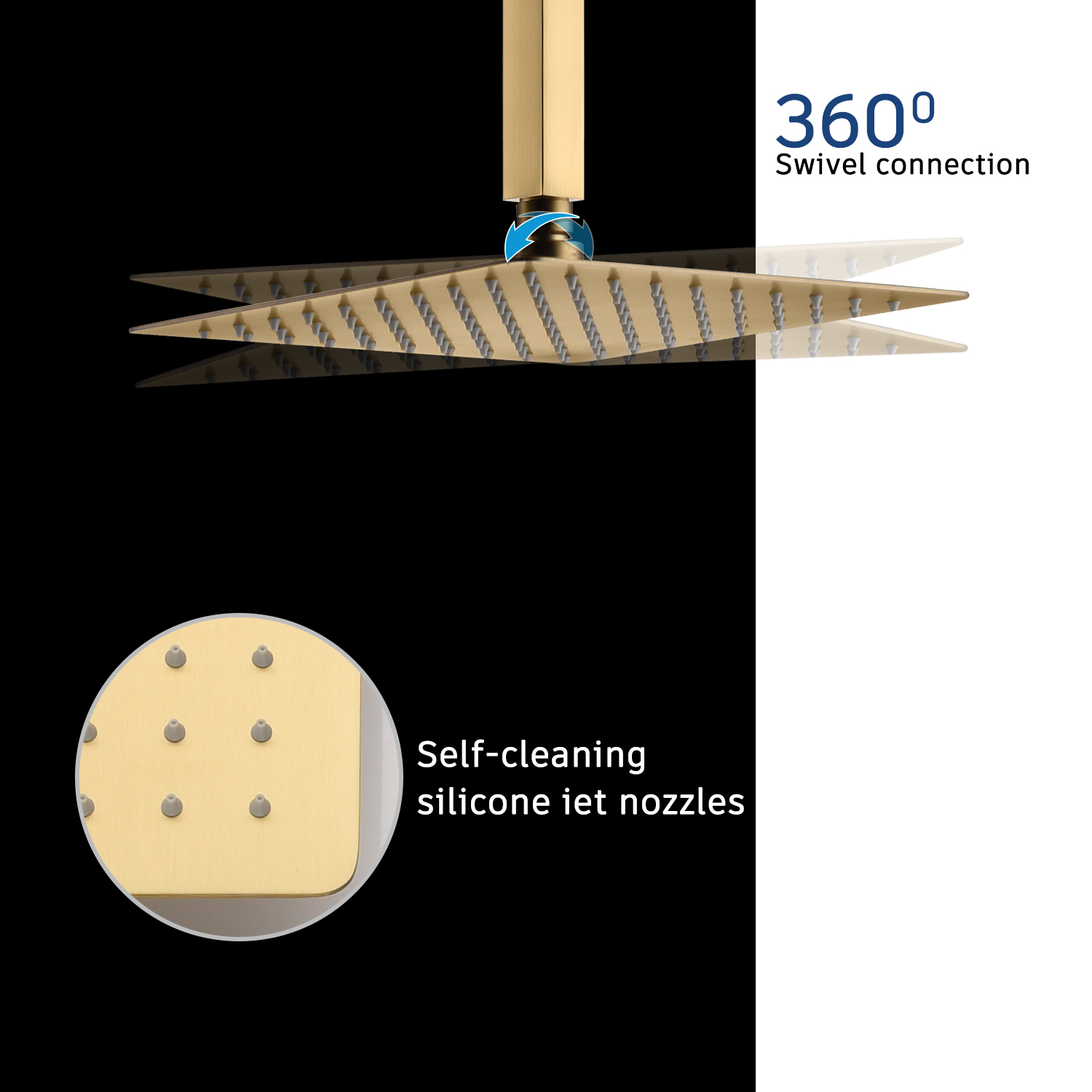 CASAINC 2 Function 10" Ceiling Mount Dual Shower Heads Shower System With Sliding Rod Shower Hand