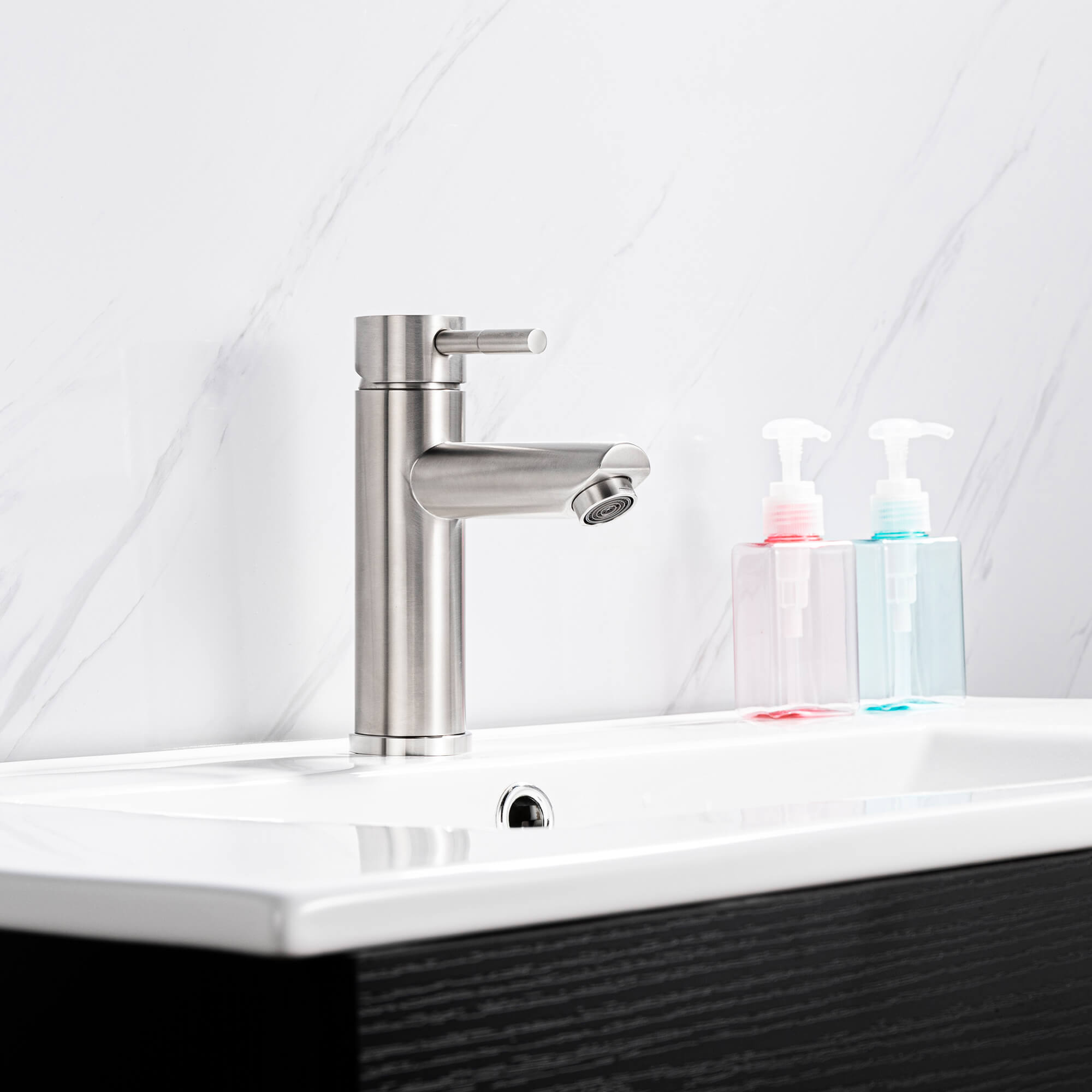 Casainc Brushed Nickel 1-Handle Commercial Freestanding Sink Faucet