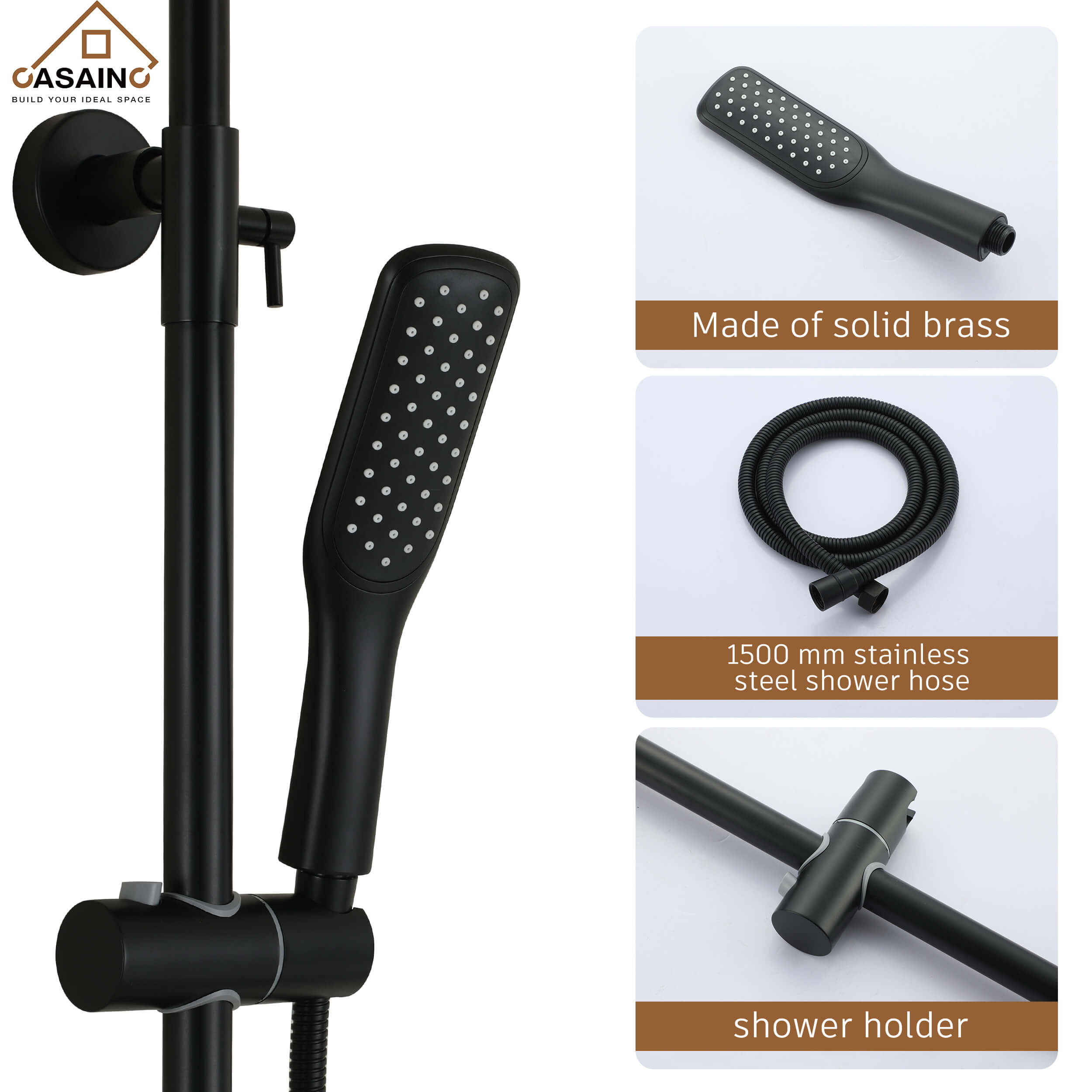 CASAINC Shower System in Matte Black