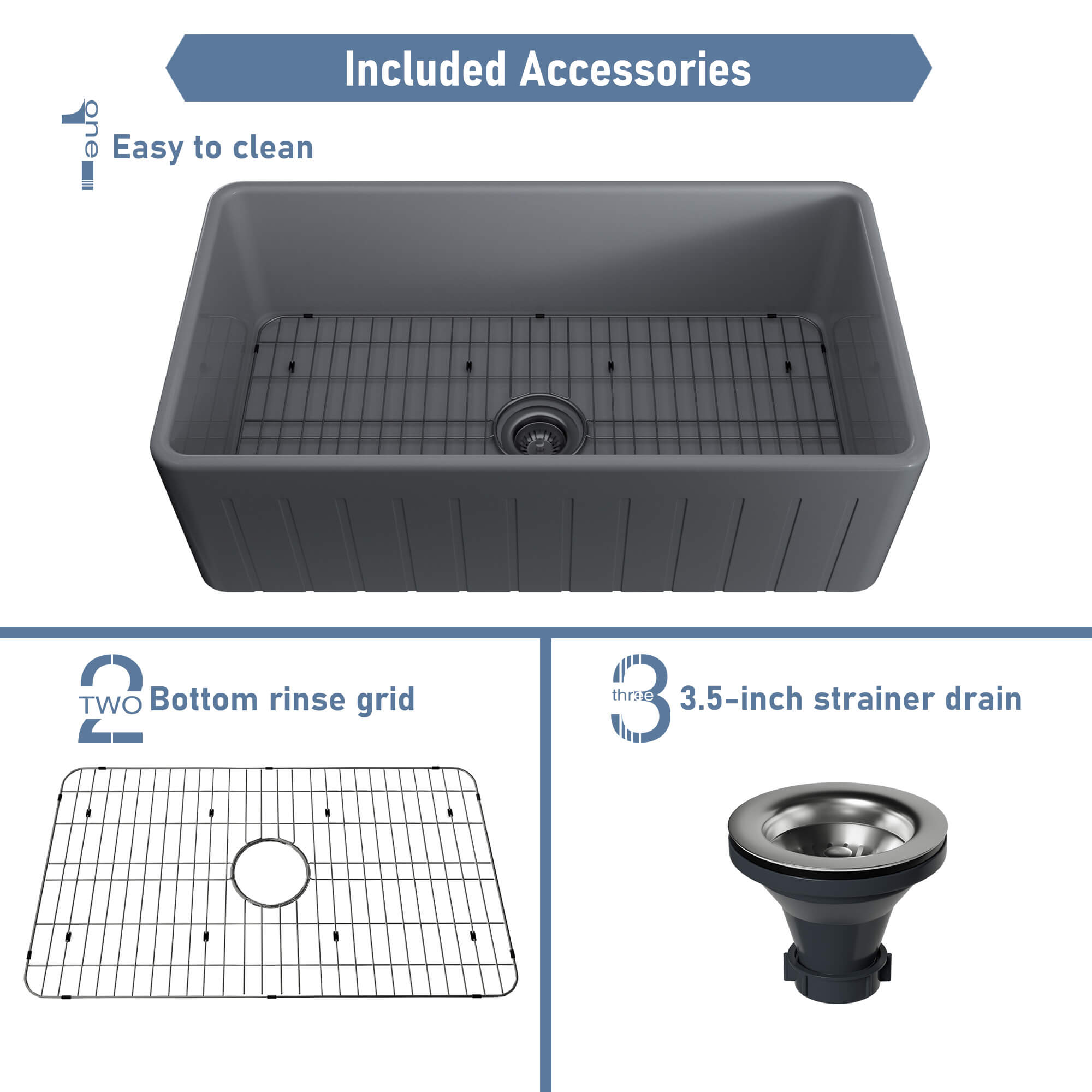 リースノーs1 33 in. Single Bowl Fireclay Farmhouse Apron Kitchen Sink