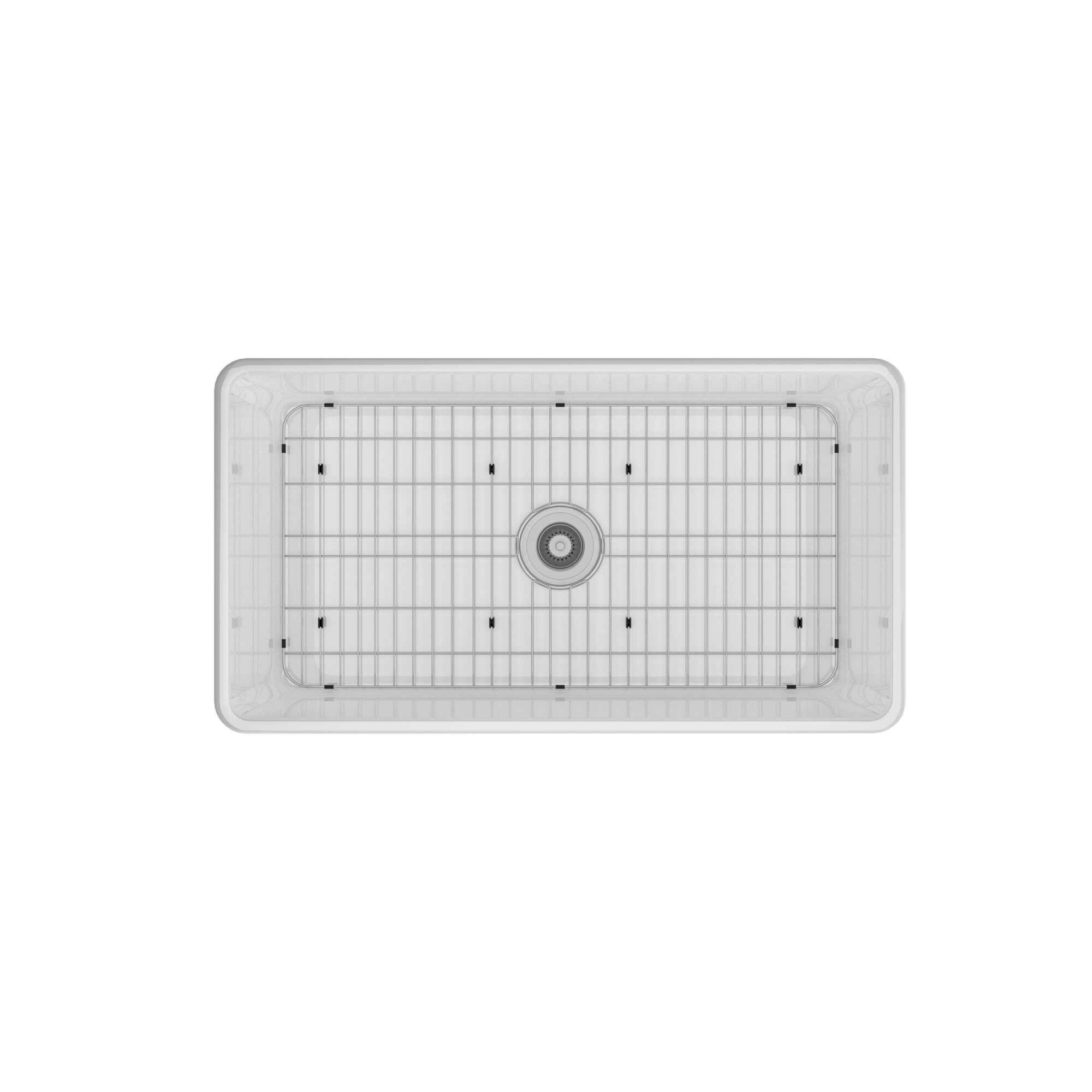33 in. Single Bowl Fireclay Farmhouse Apron Kitchen Sink with Striped Design Reversible Installation, with Grid and Drainer, cUPC Certified, in White/Black/Gray