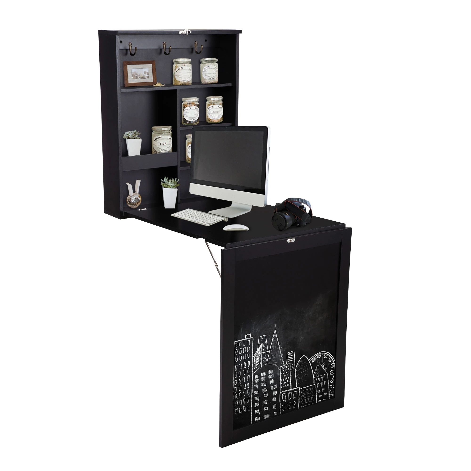 Wall-mounted folding Table with a a Blackboard-CASAINC