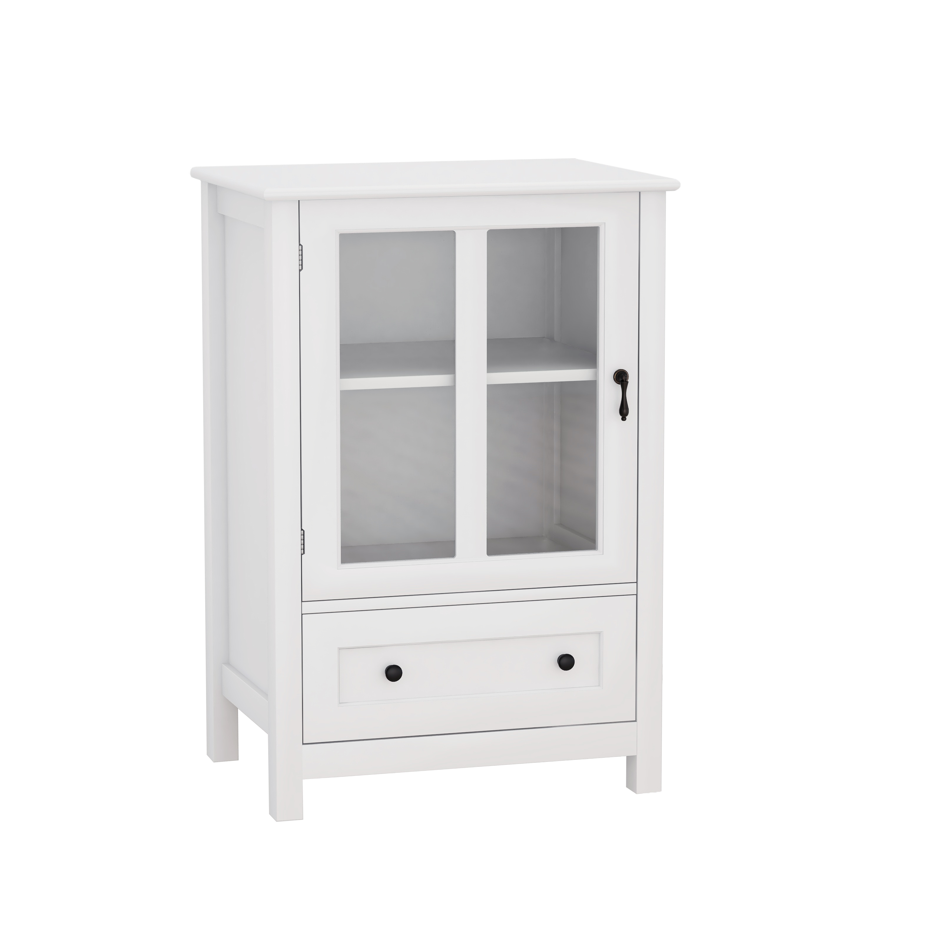 Buffet storage cabinet with single glass doors and unique bell handle-CASAINC