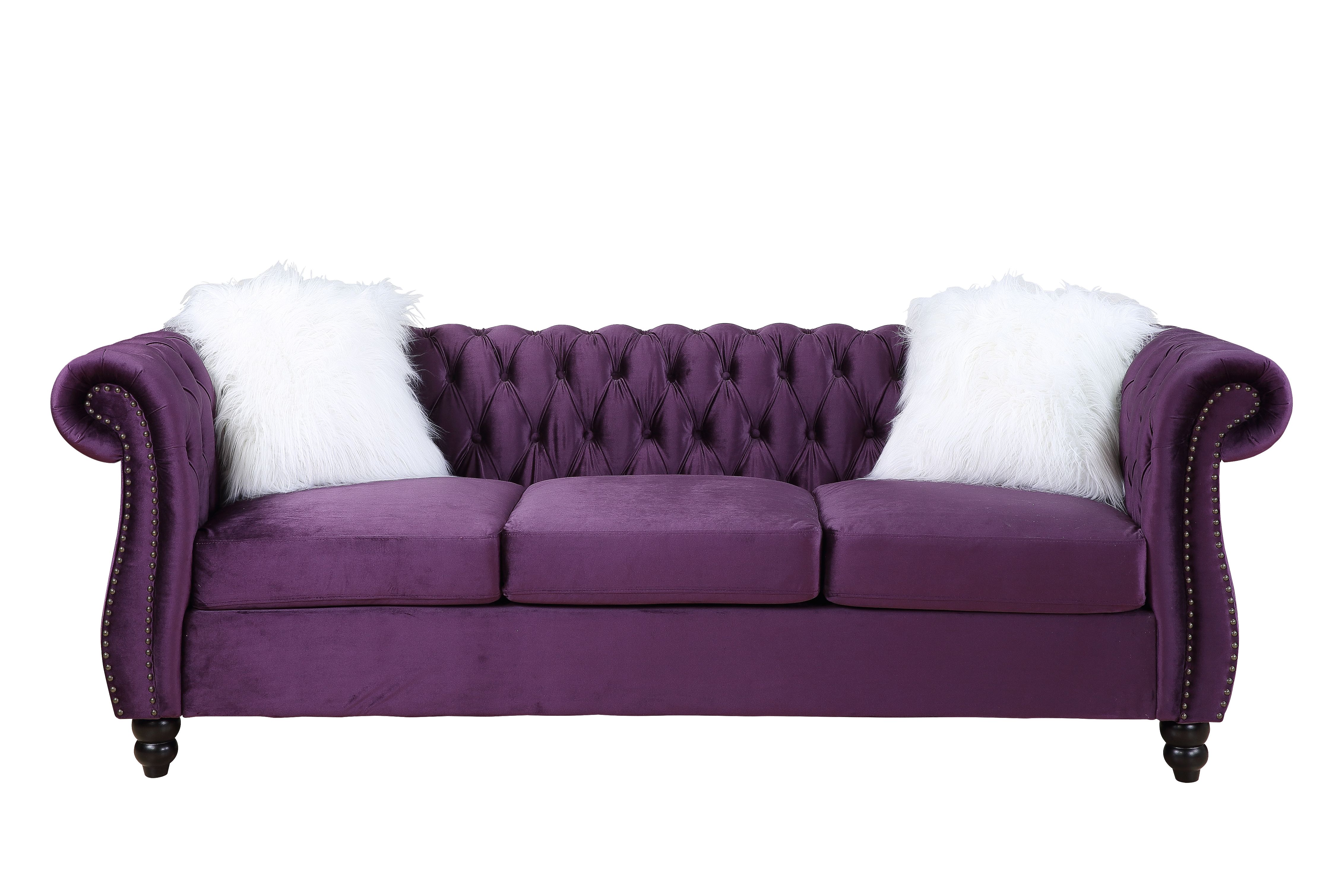 ACME Thotton Sofa w/2 Pillows in Purple Velvet-CASAINC