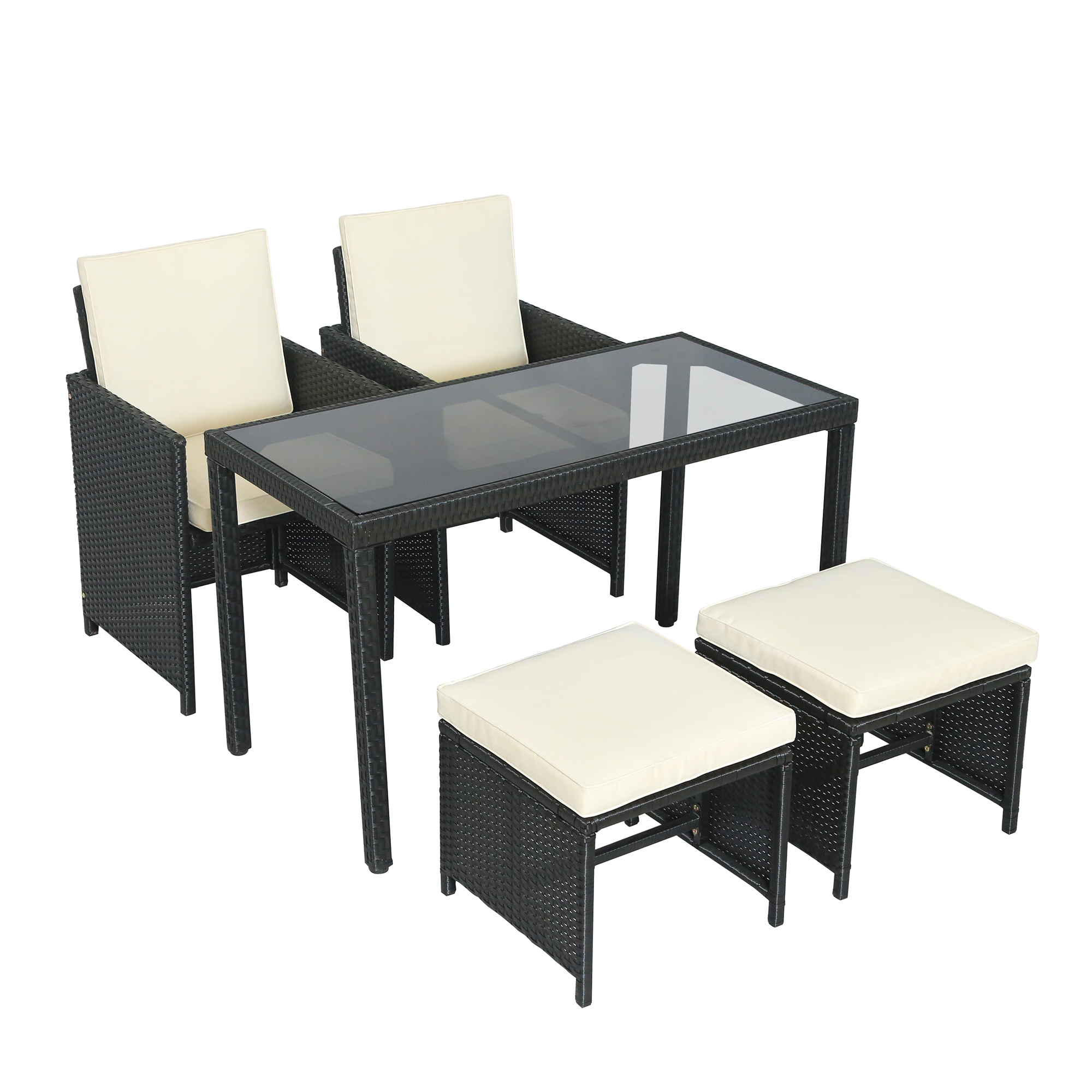 5-Piece Rattan Outdoor Patio Furniture Set-CASAINC