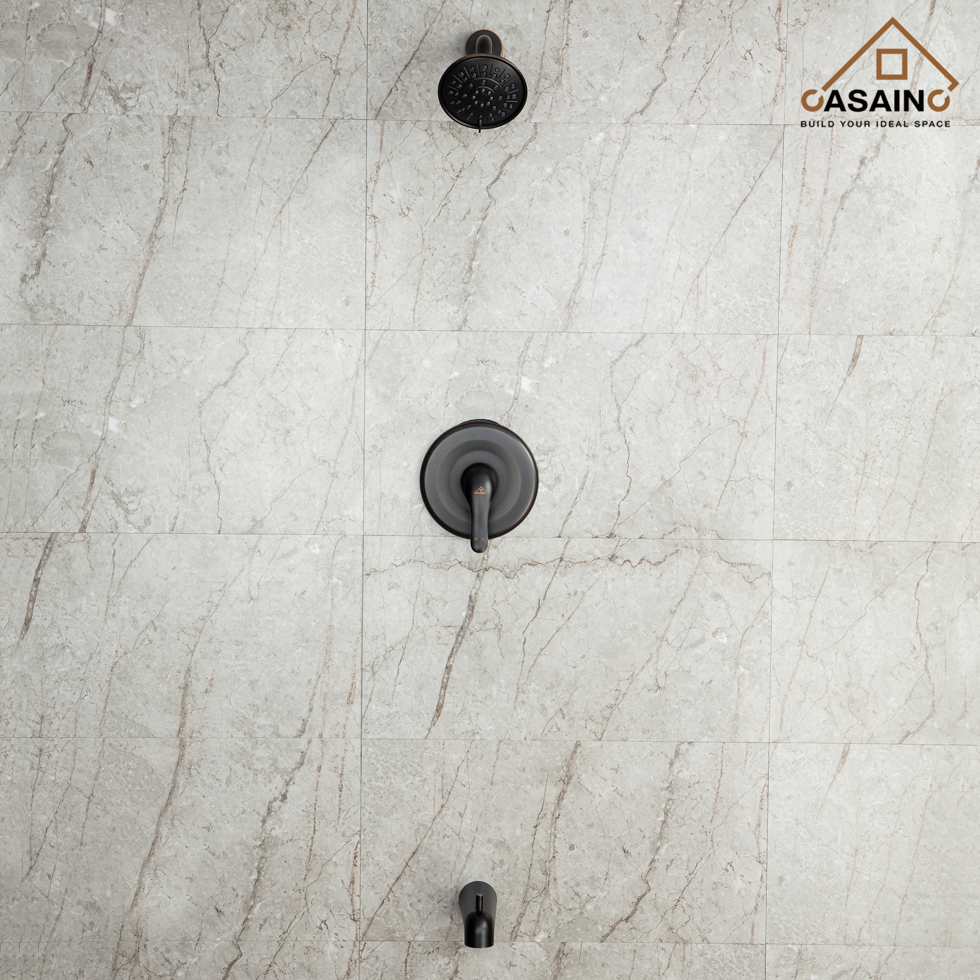 4.84inch Wall Mounted Shower trim kit with pressure balanced valve-CASAINC