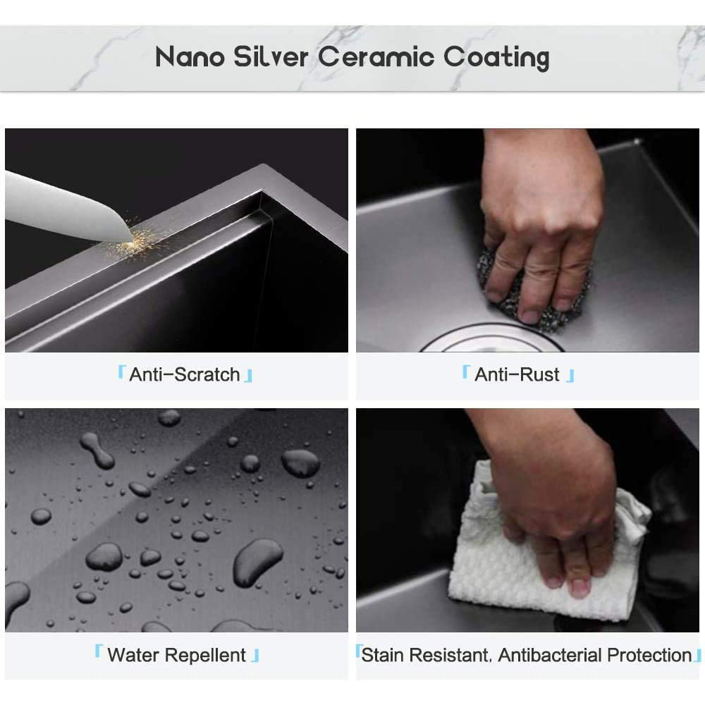 33-inch Farmhouse Workstation Single Bowl Kitchen Sink in Matte Black