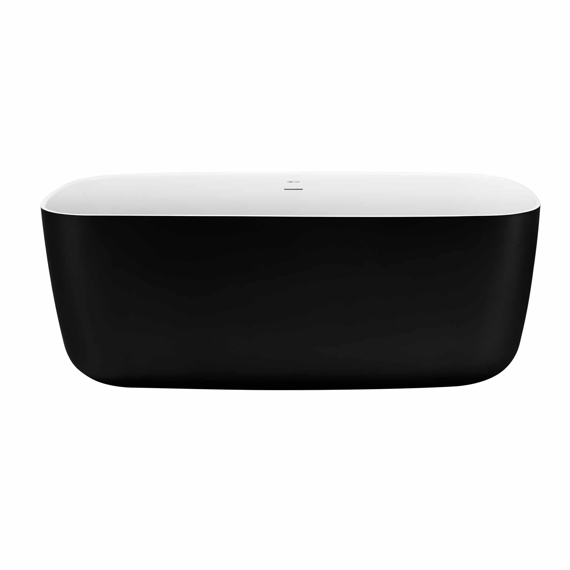 59 inch Acrylic Freestanding Bathtub Contemporary Soaking Tub white inside black outside