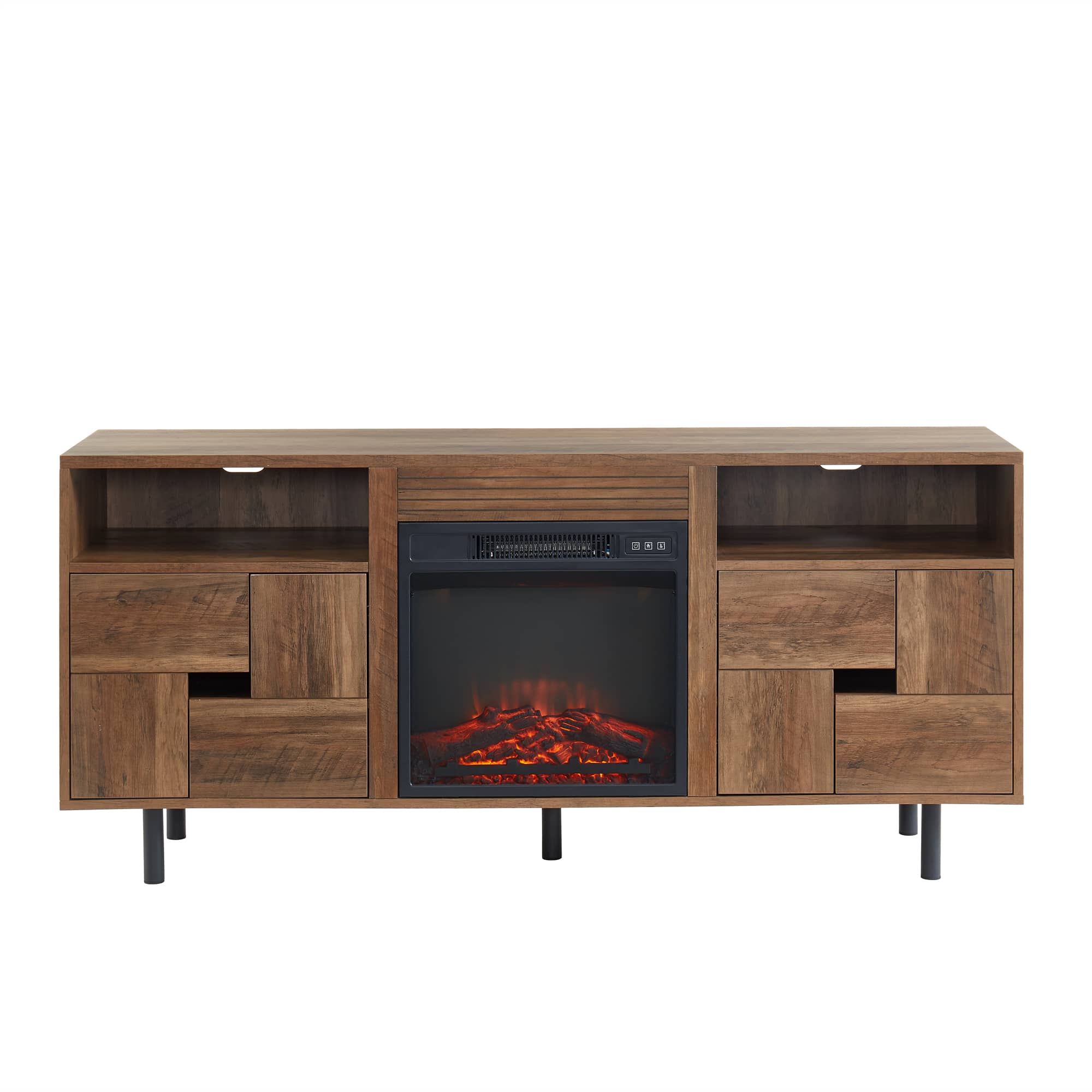 CASAINC 60 in. W Freestanding Wooden Storage Electric Fireplace TV Stand with Fits TVs up to 70 in.